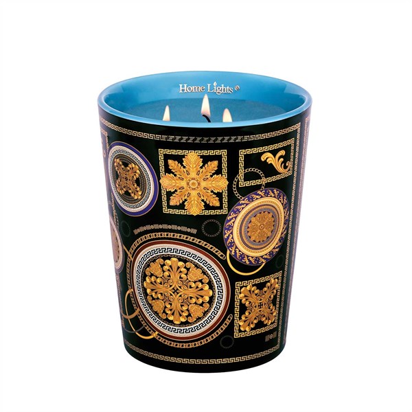 Picture of Black Amber & Ginger Lily, HomeLights Scented Candle in Decorative Ceramic Jar Large 32oz	