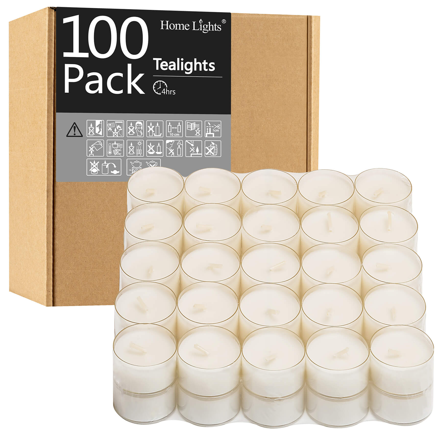 Tealight Candles, Giant 100 Bulk Packs, White Unscented European Smokeless  Clear Cup Tea Lights for Shabbat, Weddings, Christmas, Home Decorative- 100