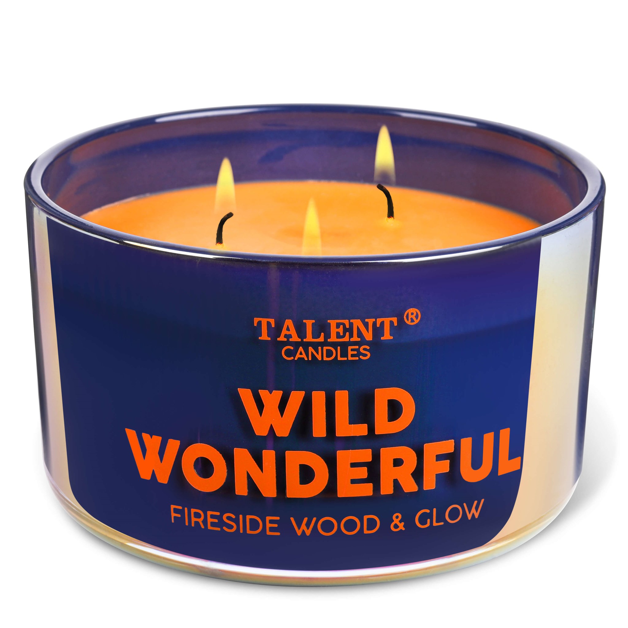 Picture of FIRESIDE WOOD & GLOW  | TALENT CANDLES Scented Candles for Home - Natural Soy Wax with 3 Wicks, ENJOY Jar Candle 32 Hours Burn Time