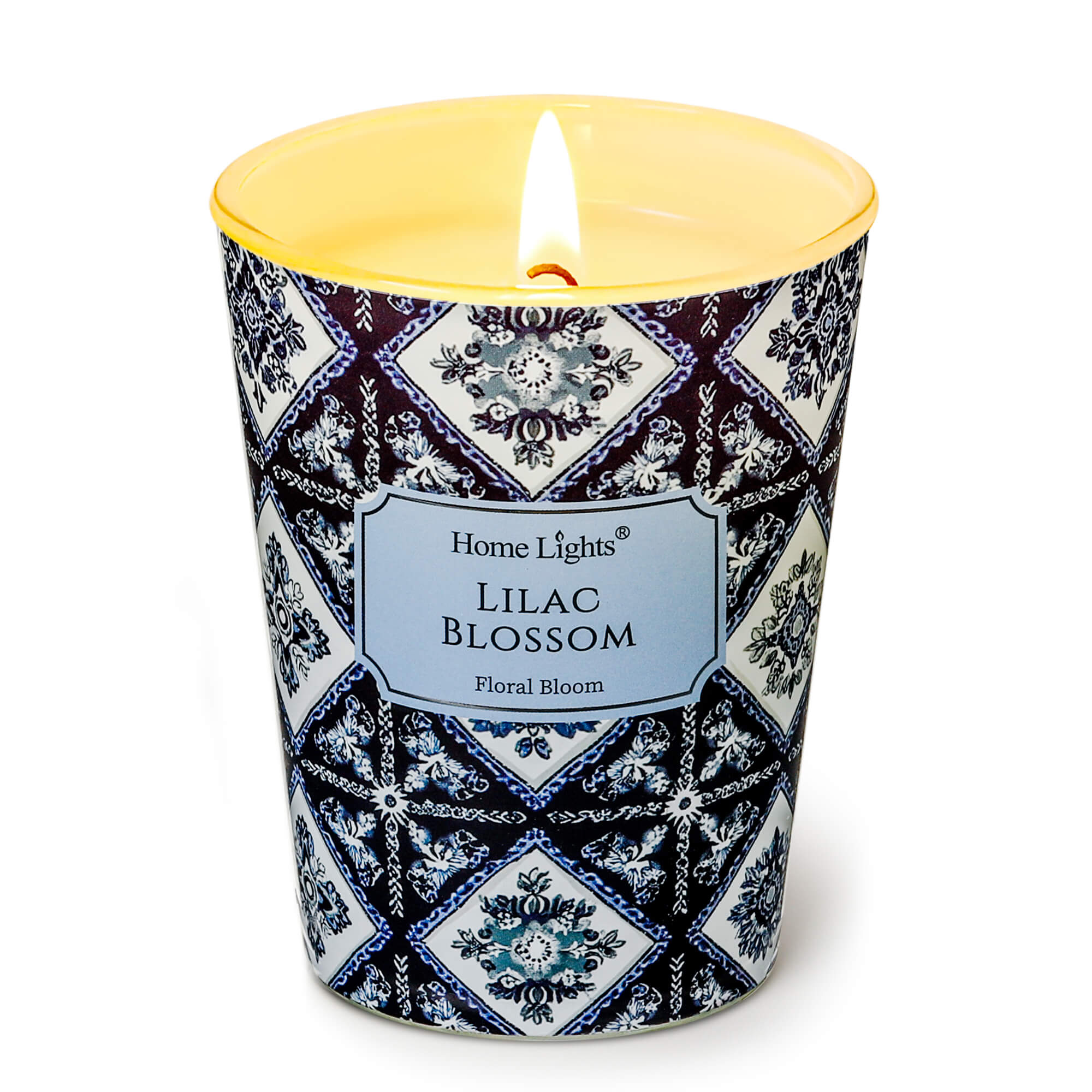 Picture of HomeLights 1-Wick Candles for Home Scented - 6.7oz Soy Wax Blend Candle Long-Lasting Fragrance, Bohemian Natural Textures Home Decor and Housewarming Gifts, Lilac Blossom