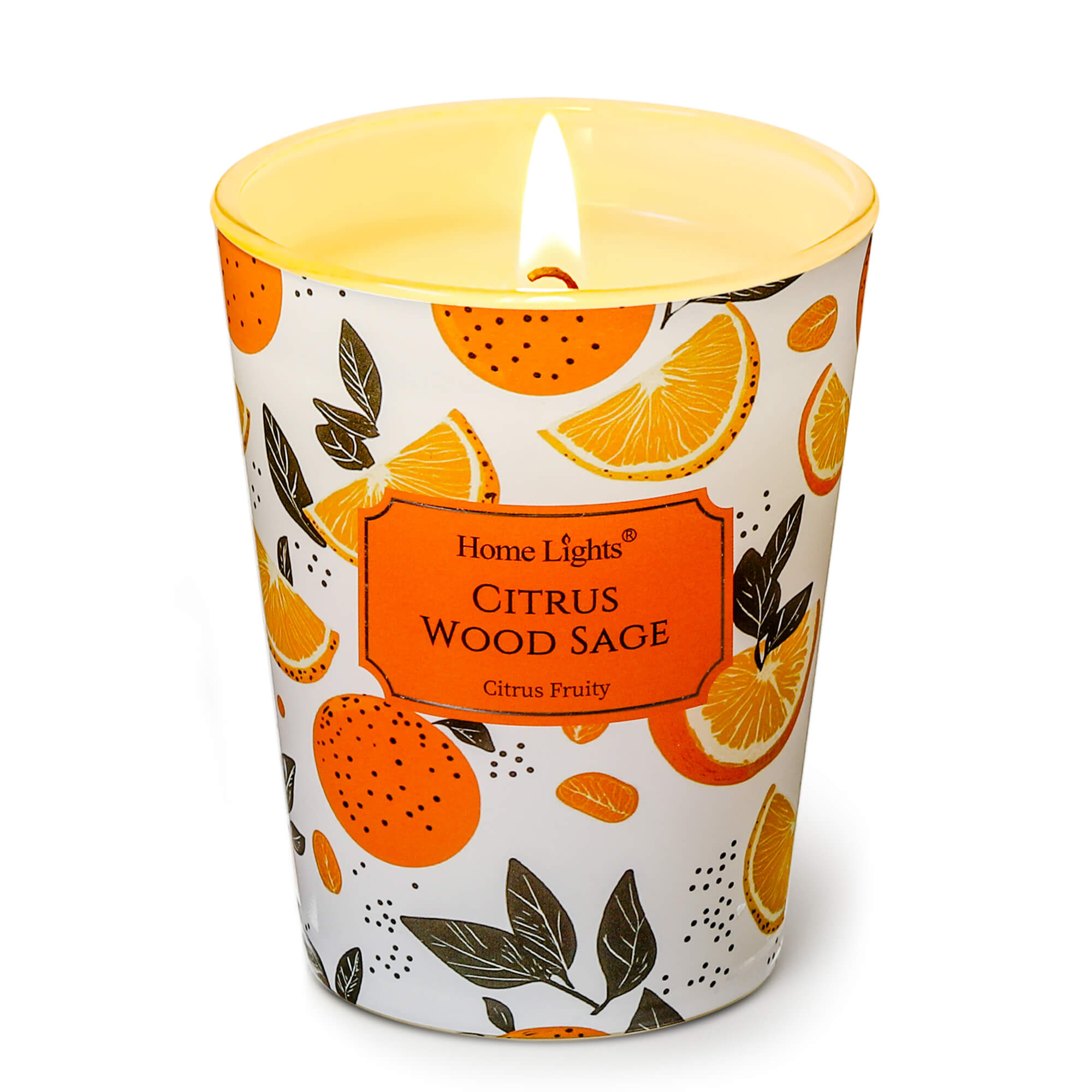 Picture of HomeLights Citrus Wood Sage Scented Candles | 6.7oz Soy Candles Eclectic Mixed Styles Large Candle Jars | Ideal Candle Gifts for Events, Home Decor Stress, Relief & Relaxation