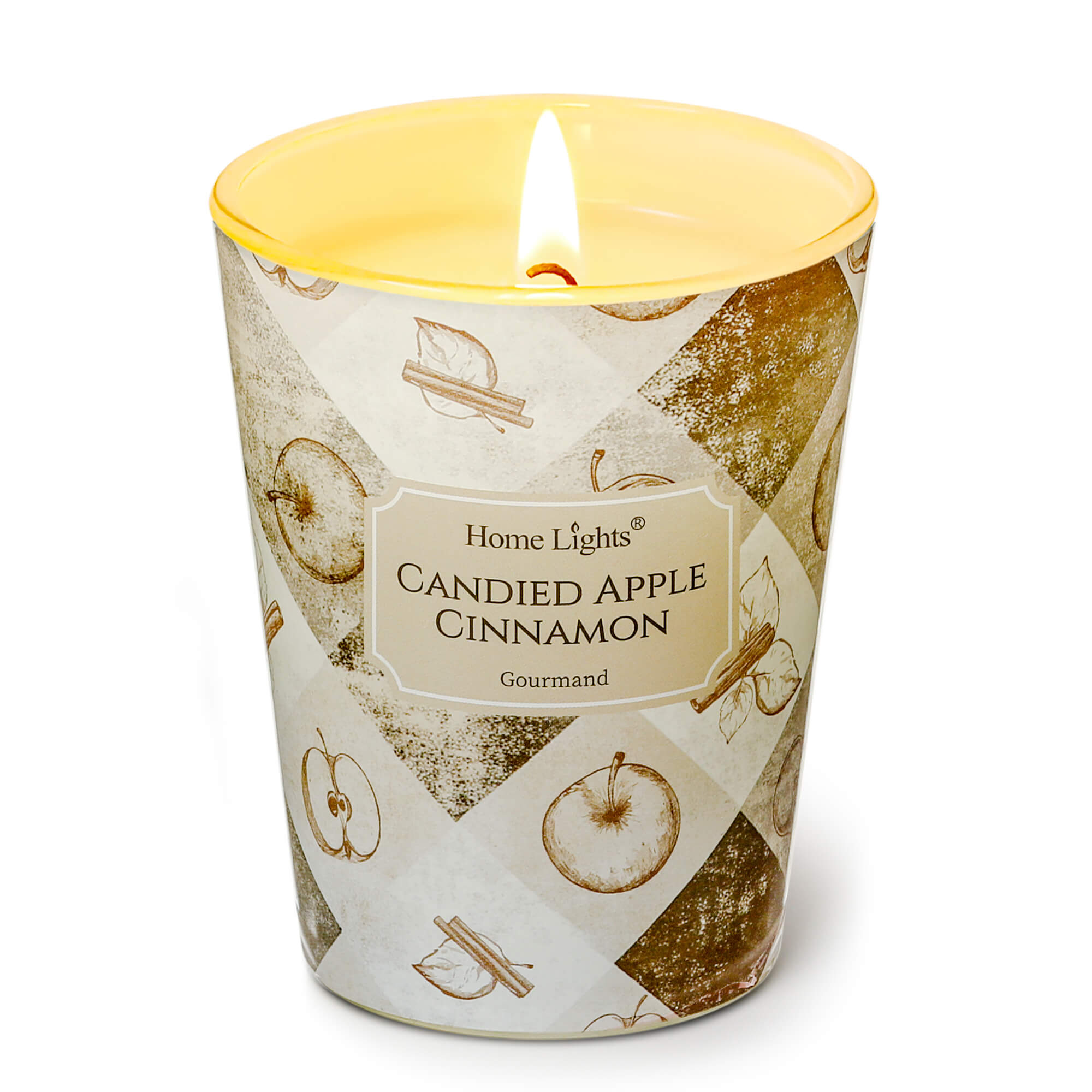 Picture of HomeLights Large jar Candle | 1-Wick Long-Lasting Scented Candles, 6.7oz Natural Soy Wax Candle for Home Scented, Rustic Modern Gifts for Women & Men, Candied Apple Cinnamon