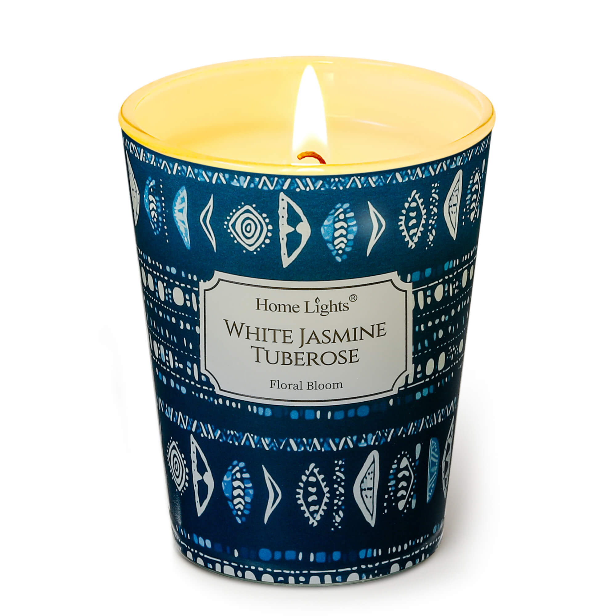 Picture of HomeLights Scented Candles for Women & Men, 6.7oz Candle Jars Aromatherapy Single Wick Candle, Ideal for Bohemian Natural Textures Home Decor and Gifts, White Jasmine Tuberose