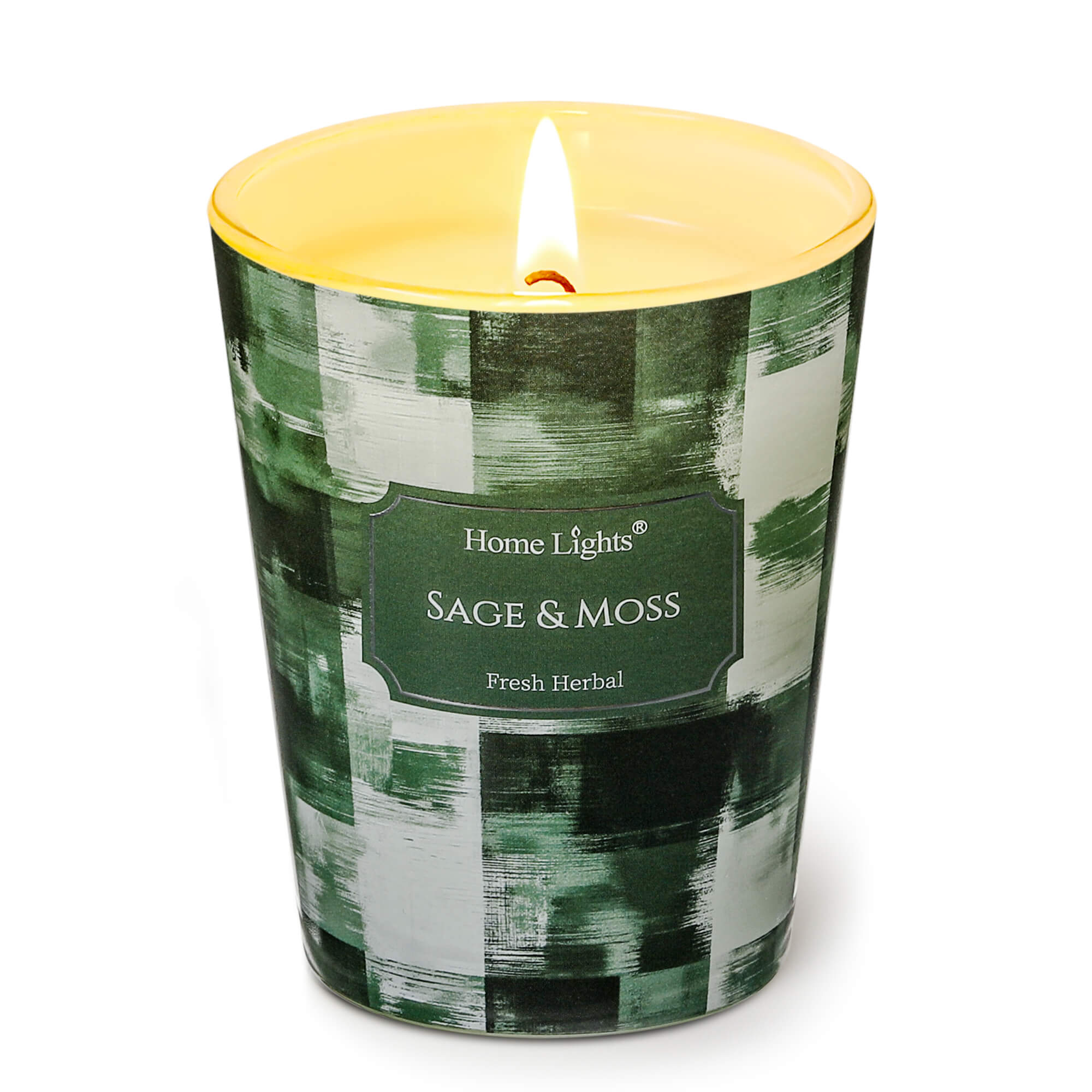 Picture of HomeLights Scented Candles for Women & Men, 6.7oz Candle Jars Aromatherapy Single Wick Candle, Ideal for Scandinavian Minimalist Design Home Decor and Gifts, Sage & Moss