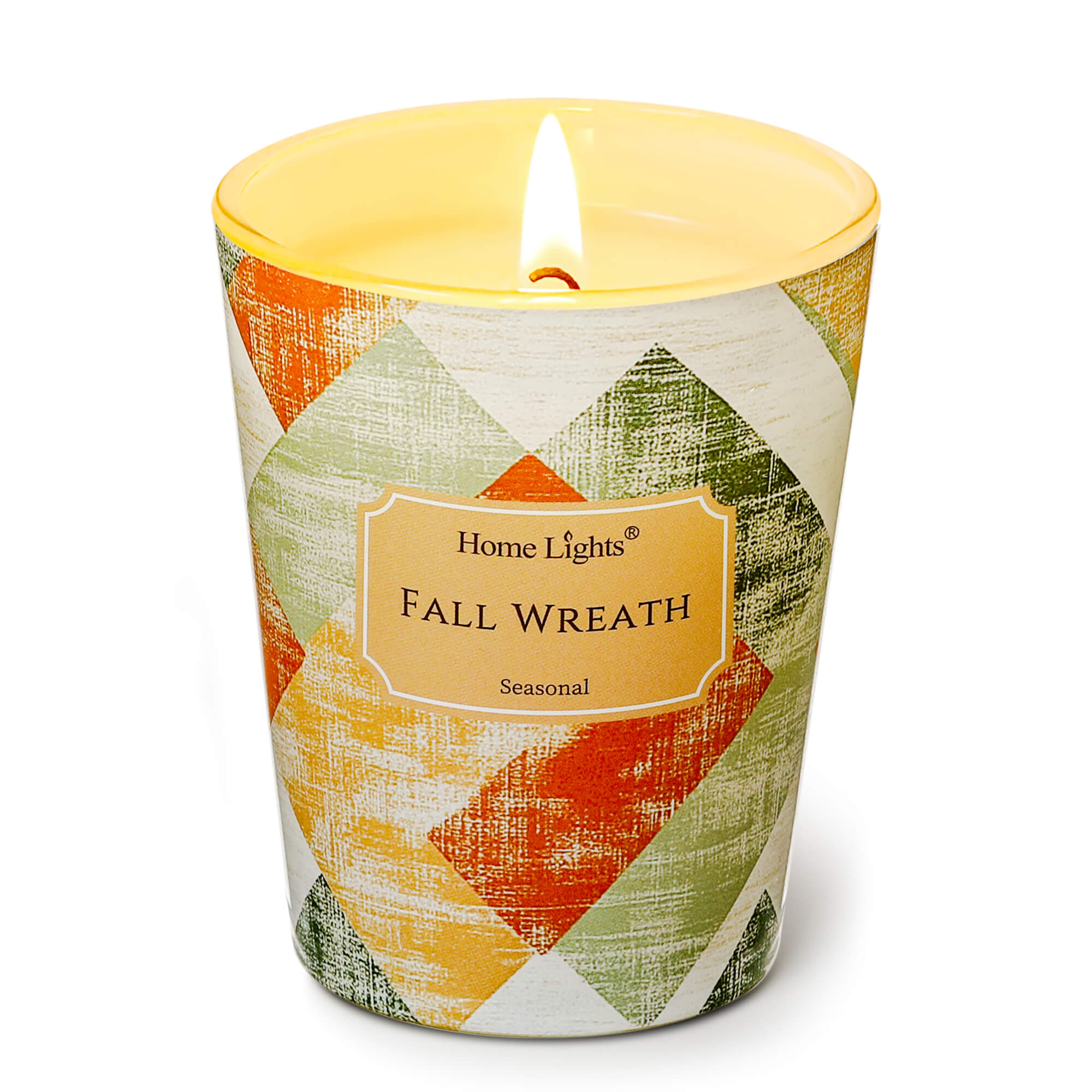 Picture of HomeLights Soy Wax Candles for Home Scented, 1-Wick Candles in Fall Wreath Scented, Rustic Modern Aromatherapy Candles Gift for Parties, Relaxing, 6.7oz