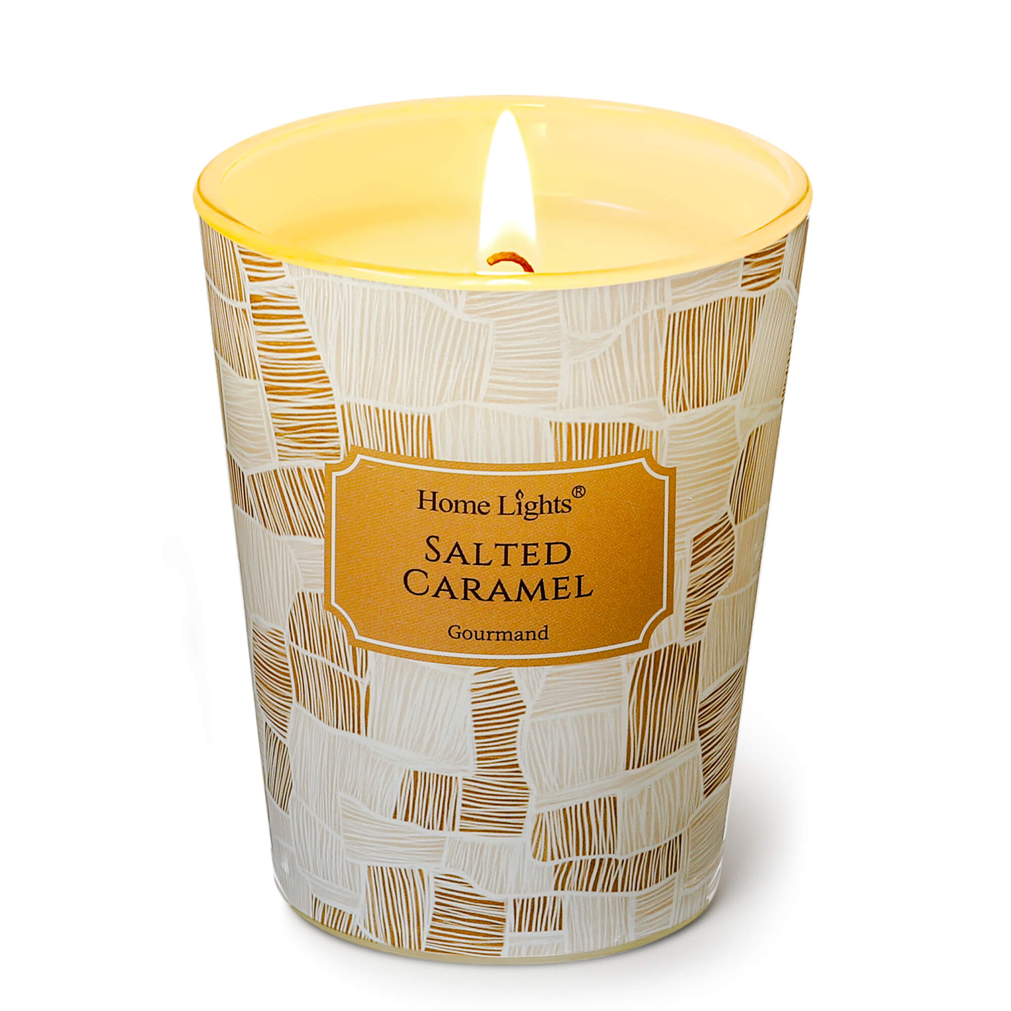 Picture of HomeLights Soy Wax Candles for Home Scented, 1-Wick Candles in Salted Caramel Scented, Rustic Modern Aromatherapy Candles Gift for Parties, Relaxing, 6.7oz