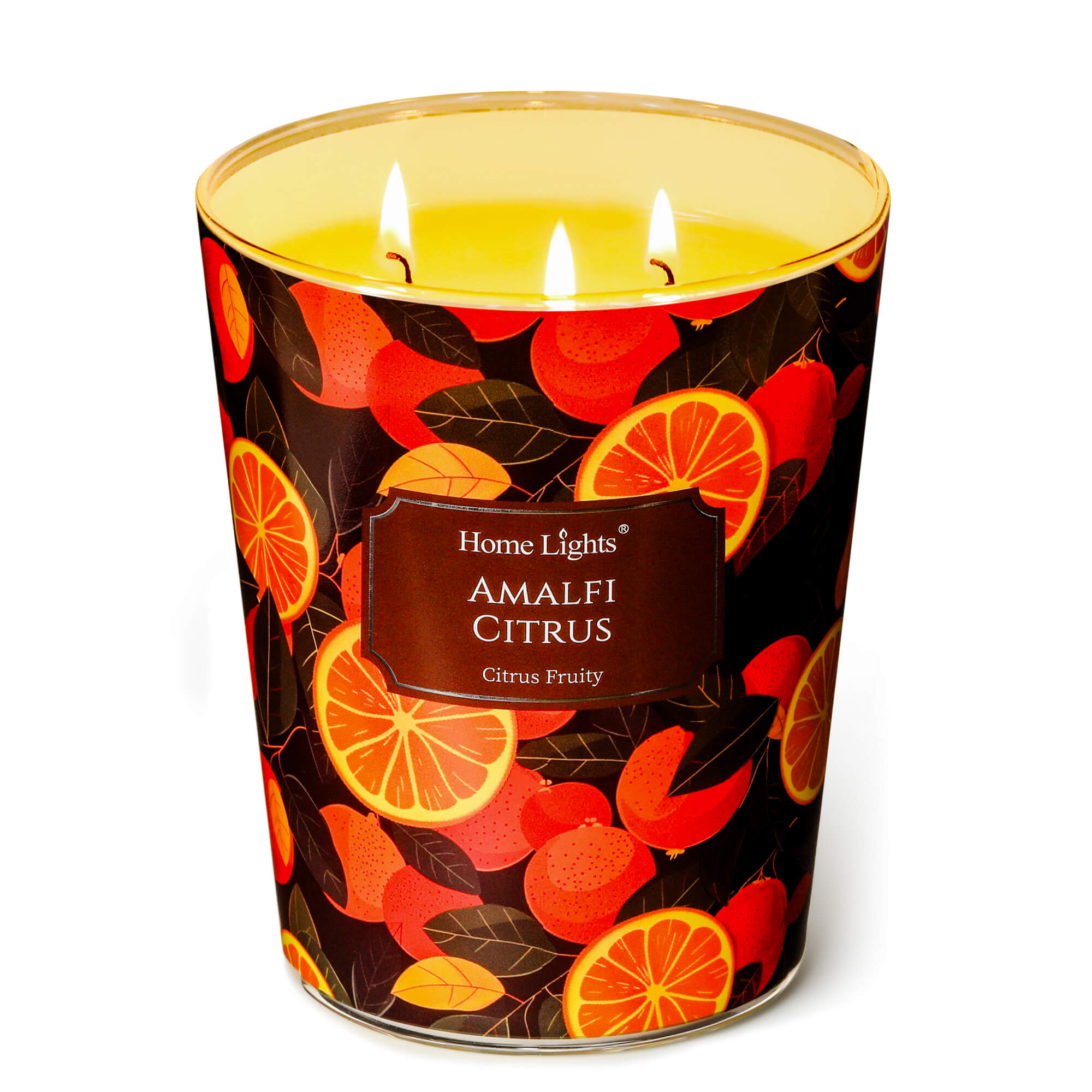 Picture of HomeLights 3-Wick Candles for Home Scented - 34oz Soy Wax Blend Candle Long-Lasting Fragrance, Eclectic Mixed Styles Home Decor and Housewarming Gifts, Amalfi Citrus