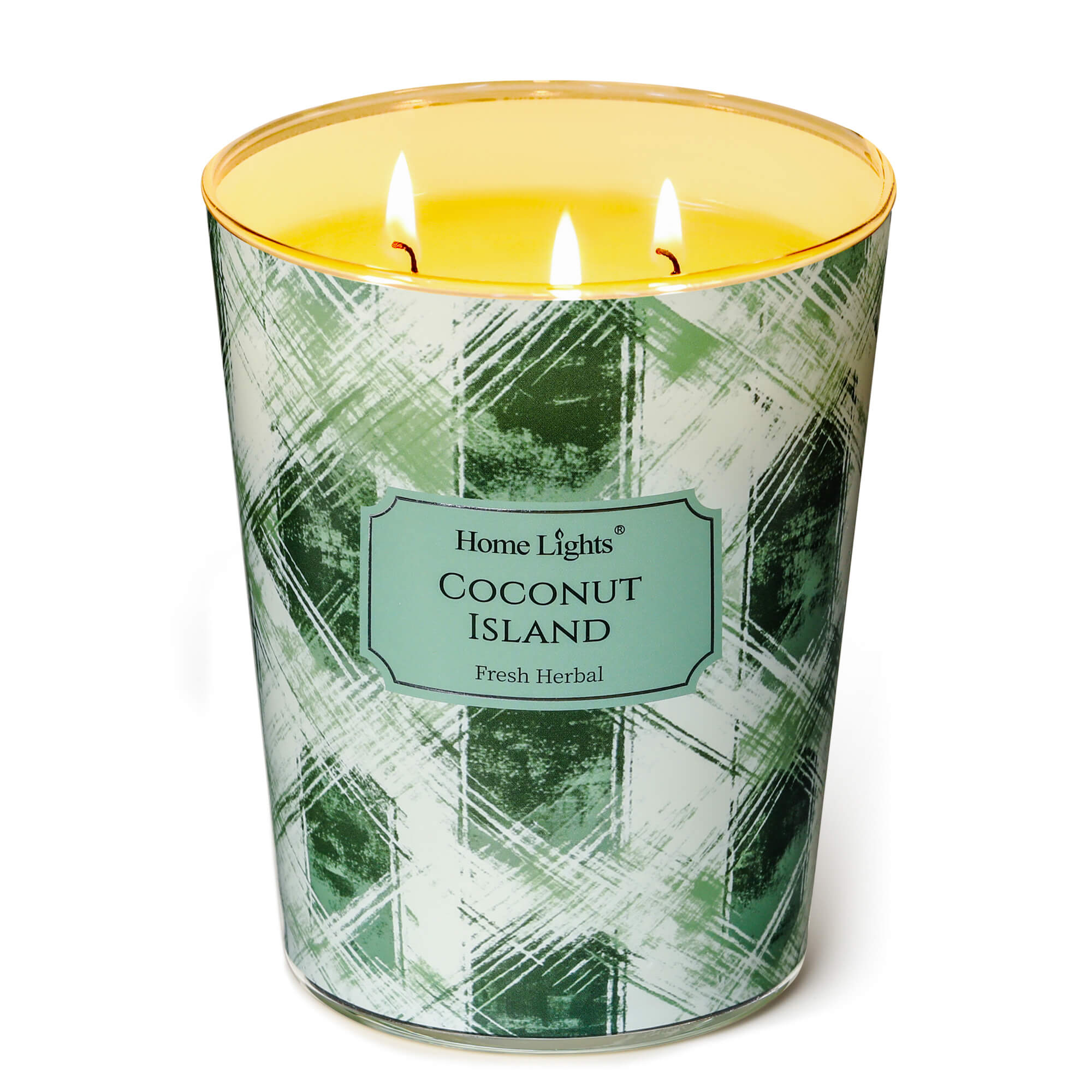 Picture of HomeLights 3-Wick Candles for Home Scented - 34oz Soy Wax Blend Candle Long-Lasting Fragrance, Scandinavian Minimalist Design Home Decor and Housewarming Gifts, Coconut Island