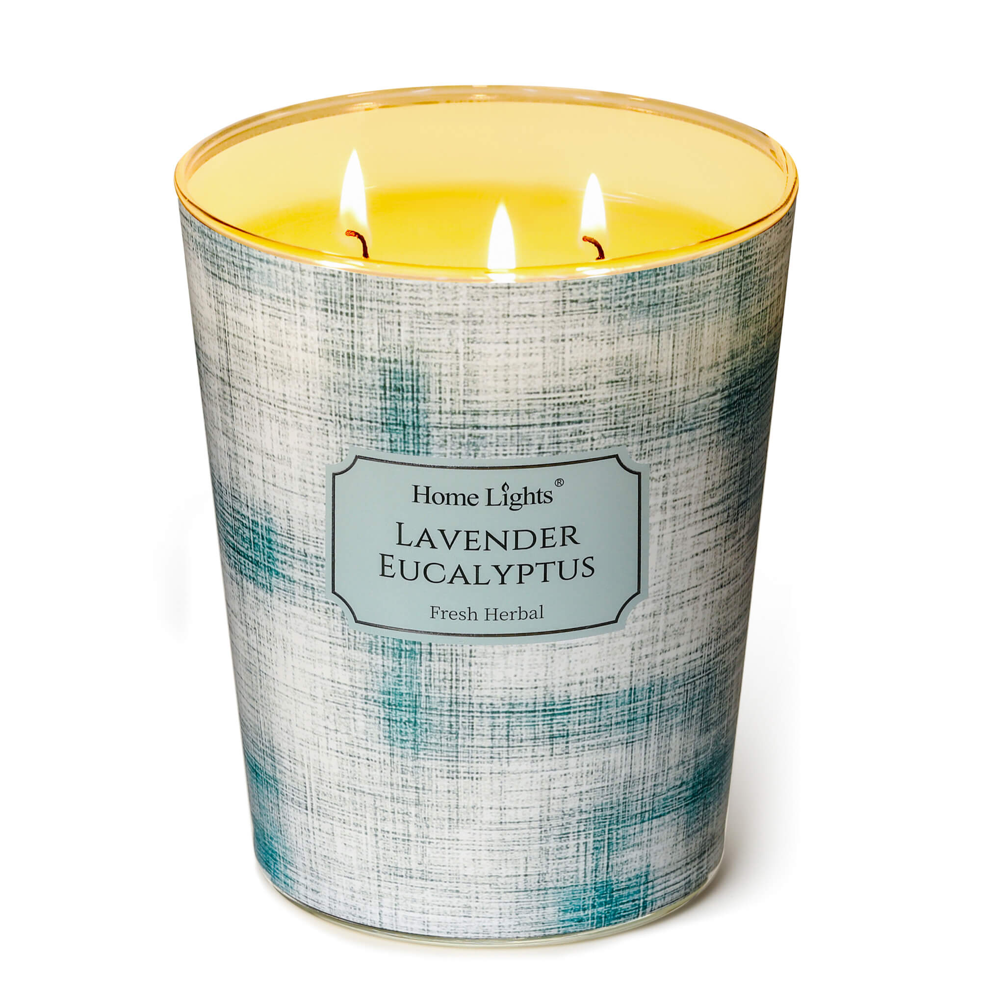 Picture of HomeLights 3-Wick Candles for Home Scented - 34oz Soy Wax Blend Candle Long-Lasting Fragrance, Scandinavian Minimalist Design Home Decor and Housewarming Gifts, Lavender Eucalyptus