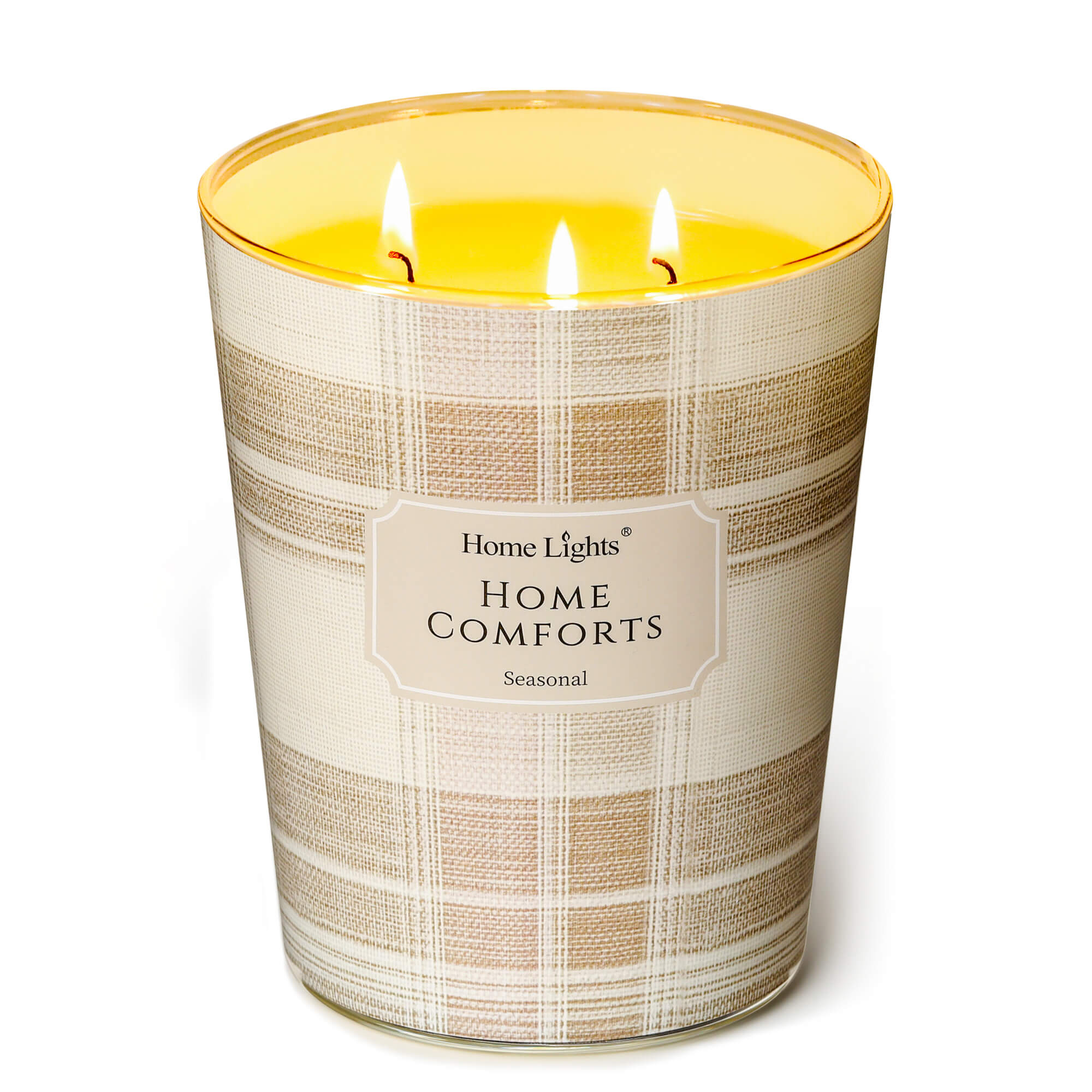 Picture of HomeLights Home Comforts Scented Candles | 34oz Soy Candles Rustic Modern 3-Wick Large Candle Jars | Ideal Candle Gifts for Events, Home Decor Stress, Relief & Relaxation