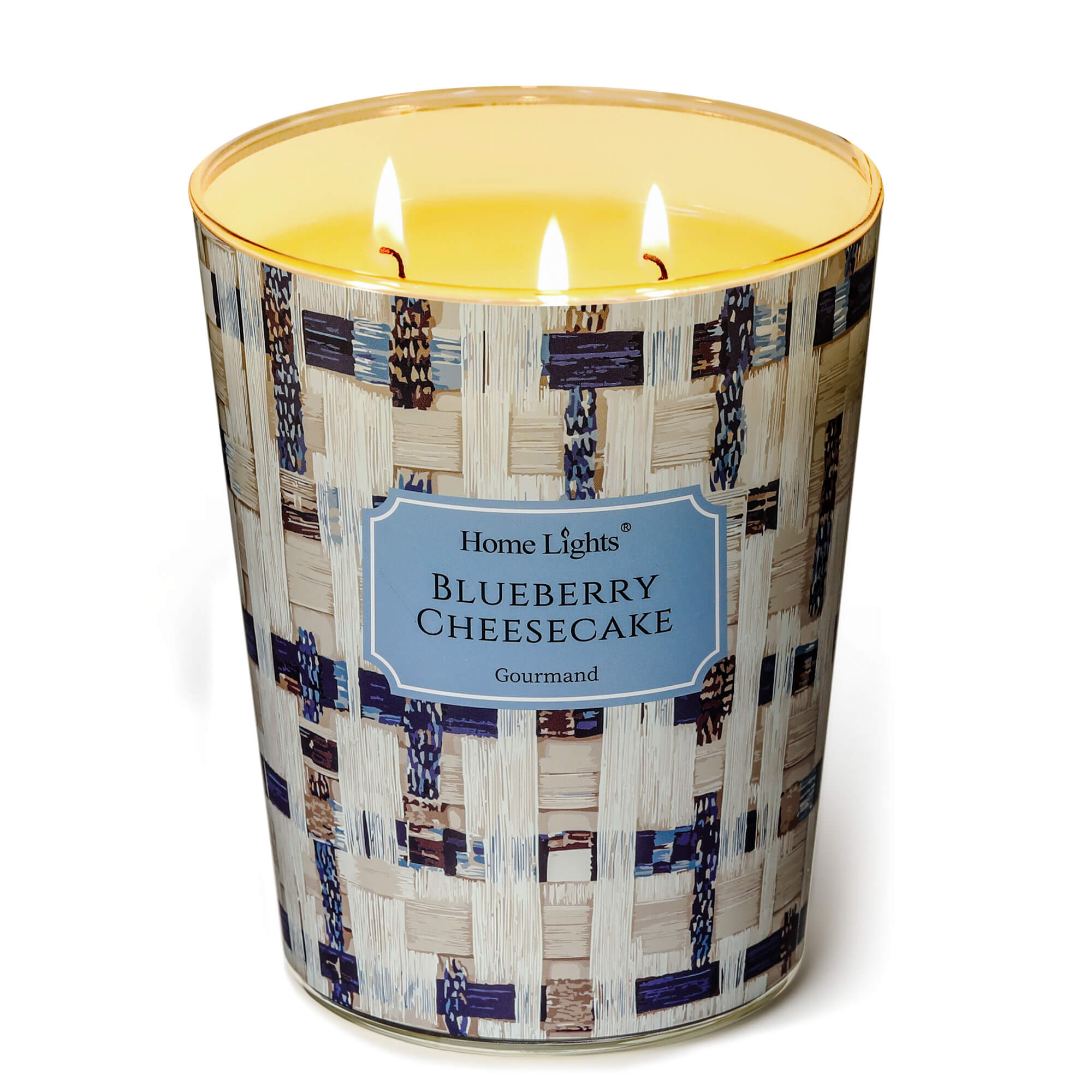 Picture of HomeLights Scented Candles for Women & Men, 34oz Candle Jars Aromatherapy 3-Wick Candle, Ideal for Rustic Modern Home Decor and Gifts, Blueberry Cheesecake
