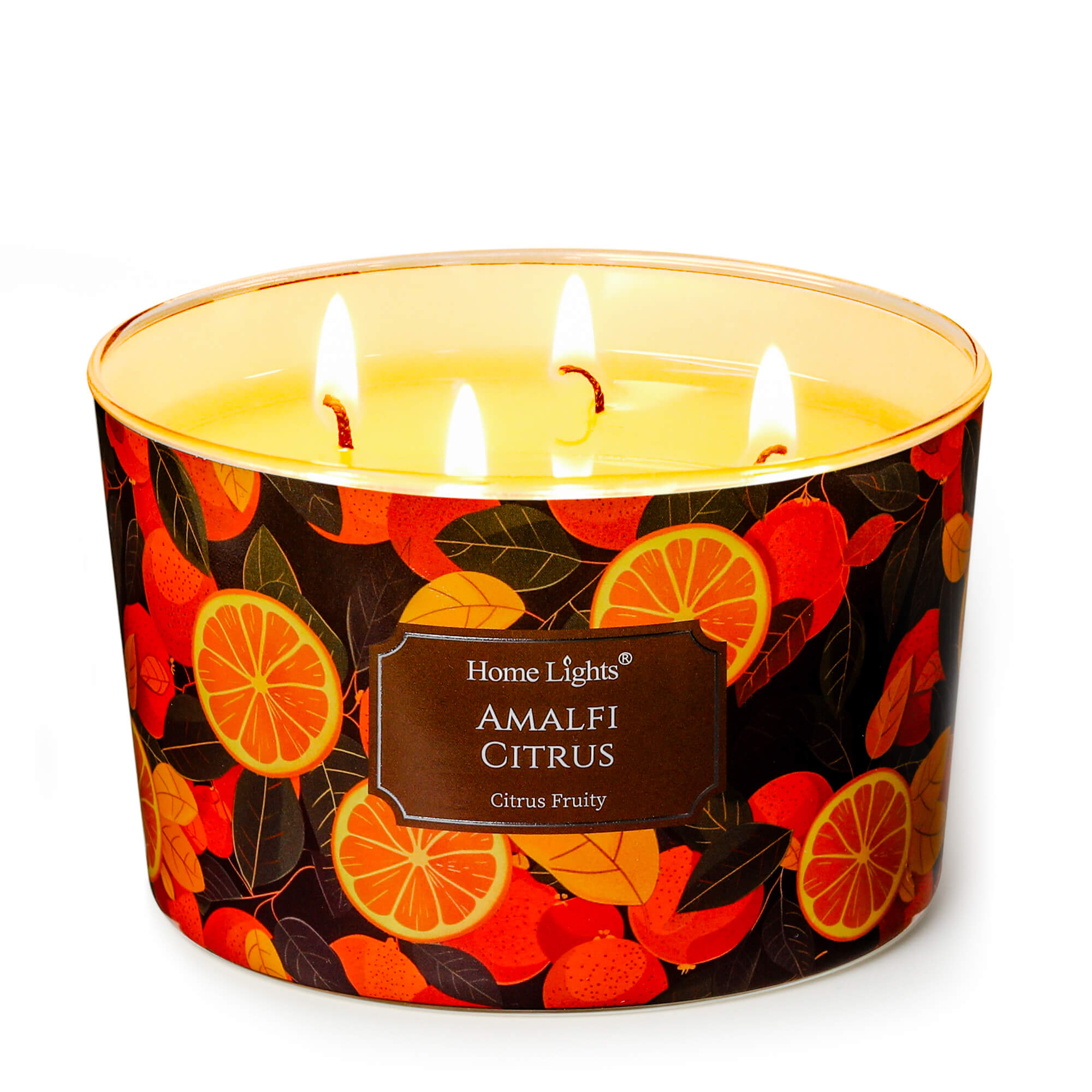 Picture of HomeLights 4-Wick Candles for Home Scented - 18oz Soy Wax Blend Candle Long-Lasting Fragrance, Eclectic Mixed Styles Home Decor and Housewarming Gifts, Amalfi Citrus