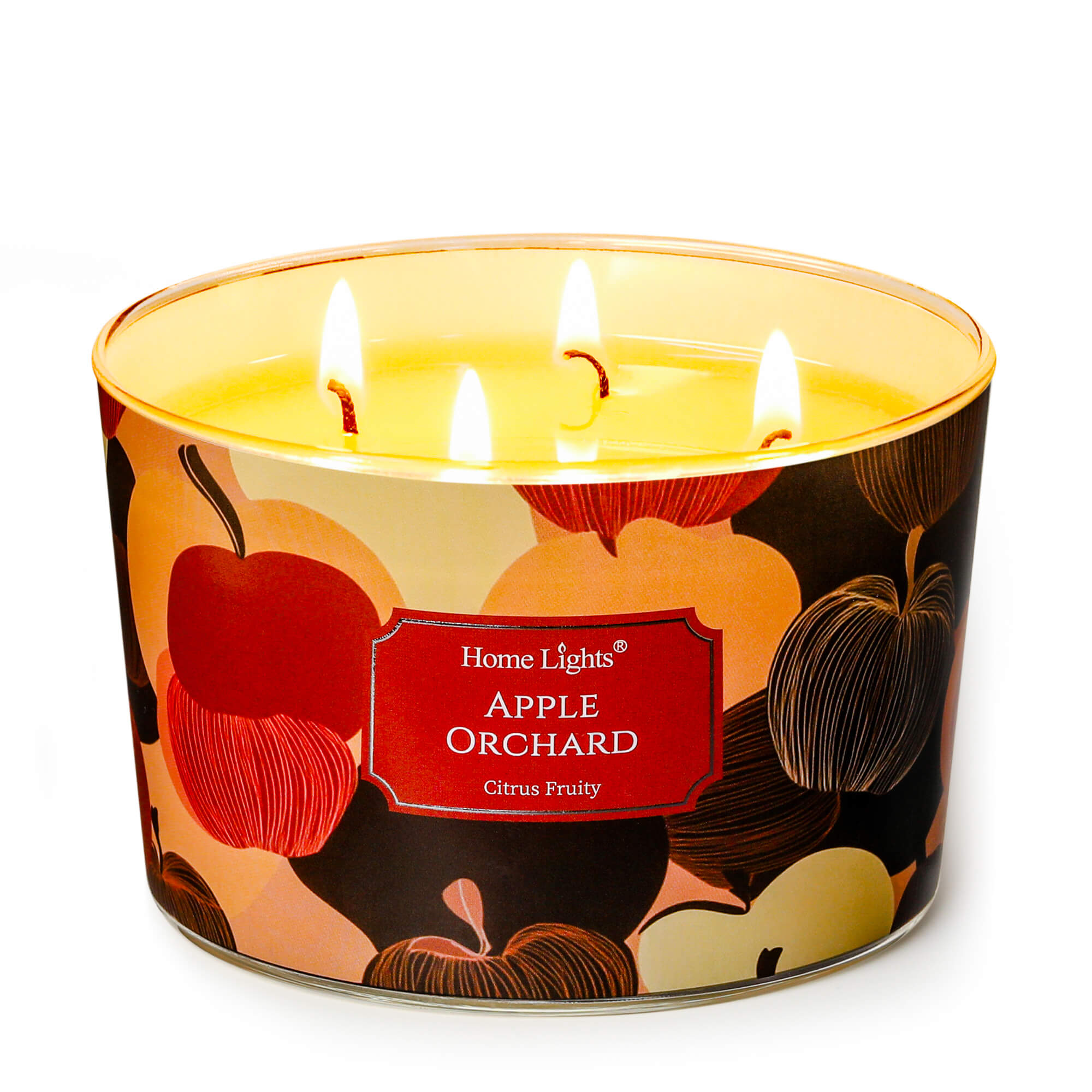 Picture of HomeLights Soy Wax Candles for Home Scented, 4-Wick Candles in Apple Orchard Scented, Aromatherapy Candles Gift for Parties, Relaxing, Eclectic Mixed Styles, 18oz