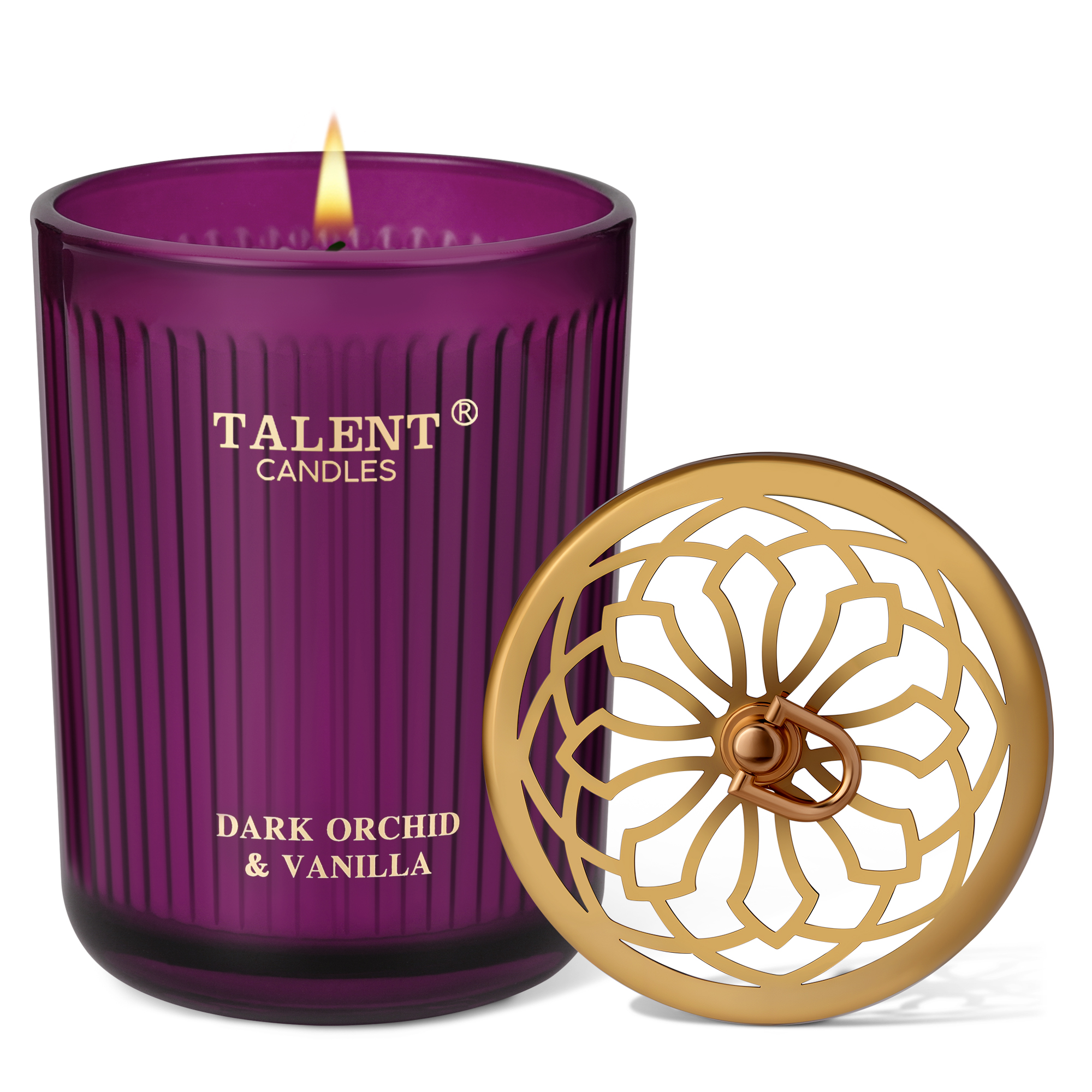 Picture of Jar Candles for Home Scented, Aromatherapy Candles Gifts for Women & Men, Natural Soy Candle, 8.4oz Traditional Style, Dark Orchid & Vanilla