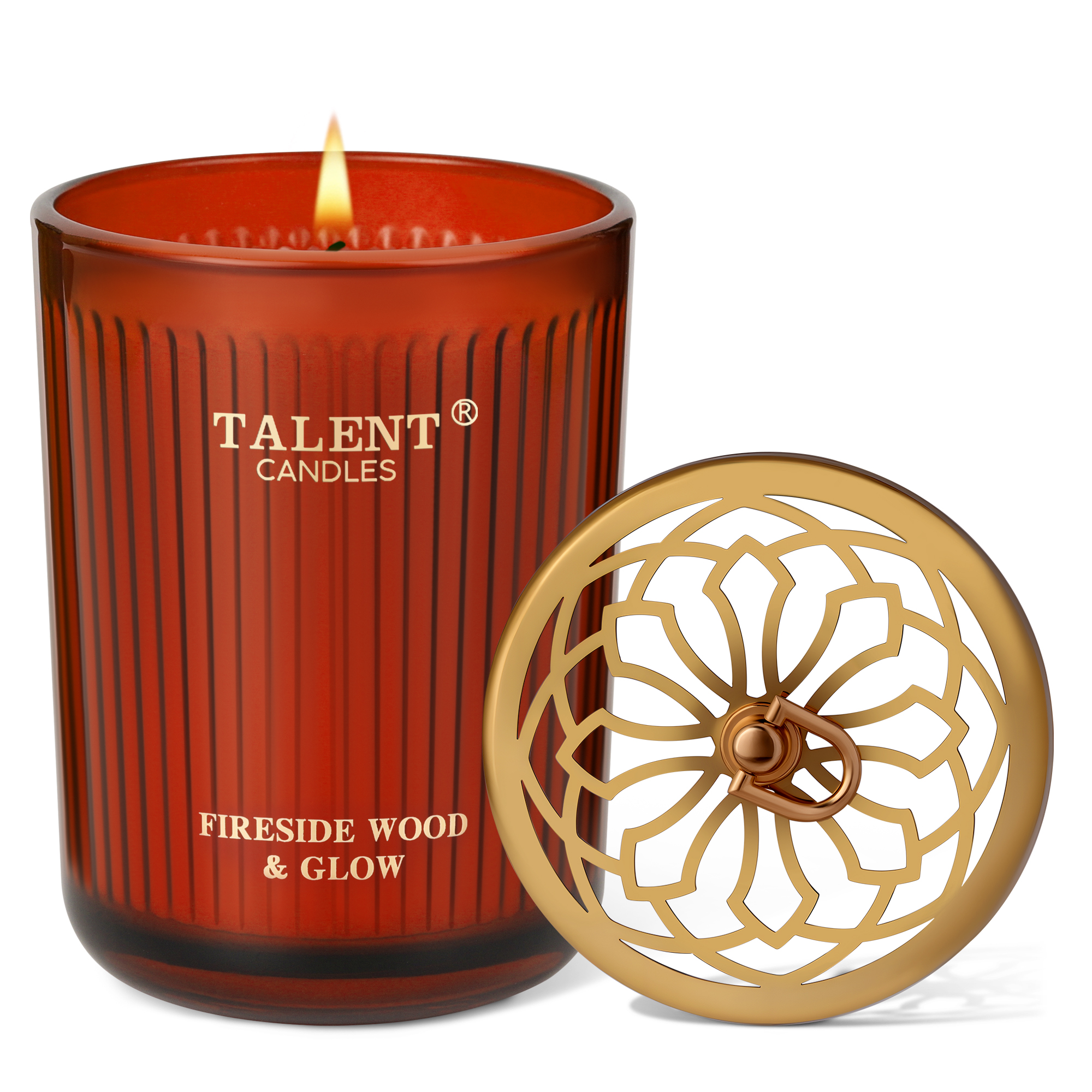 Picture of Jar Candles for Home Scented, Aromatherapy Candles Gifts for Women & Men, Natural Soy Candle, 8.4oz Traditional Style Fireside Wood & Glow