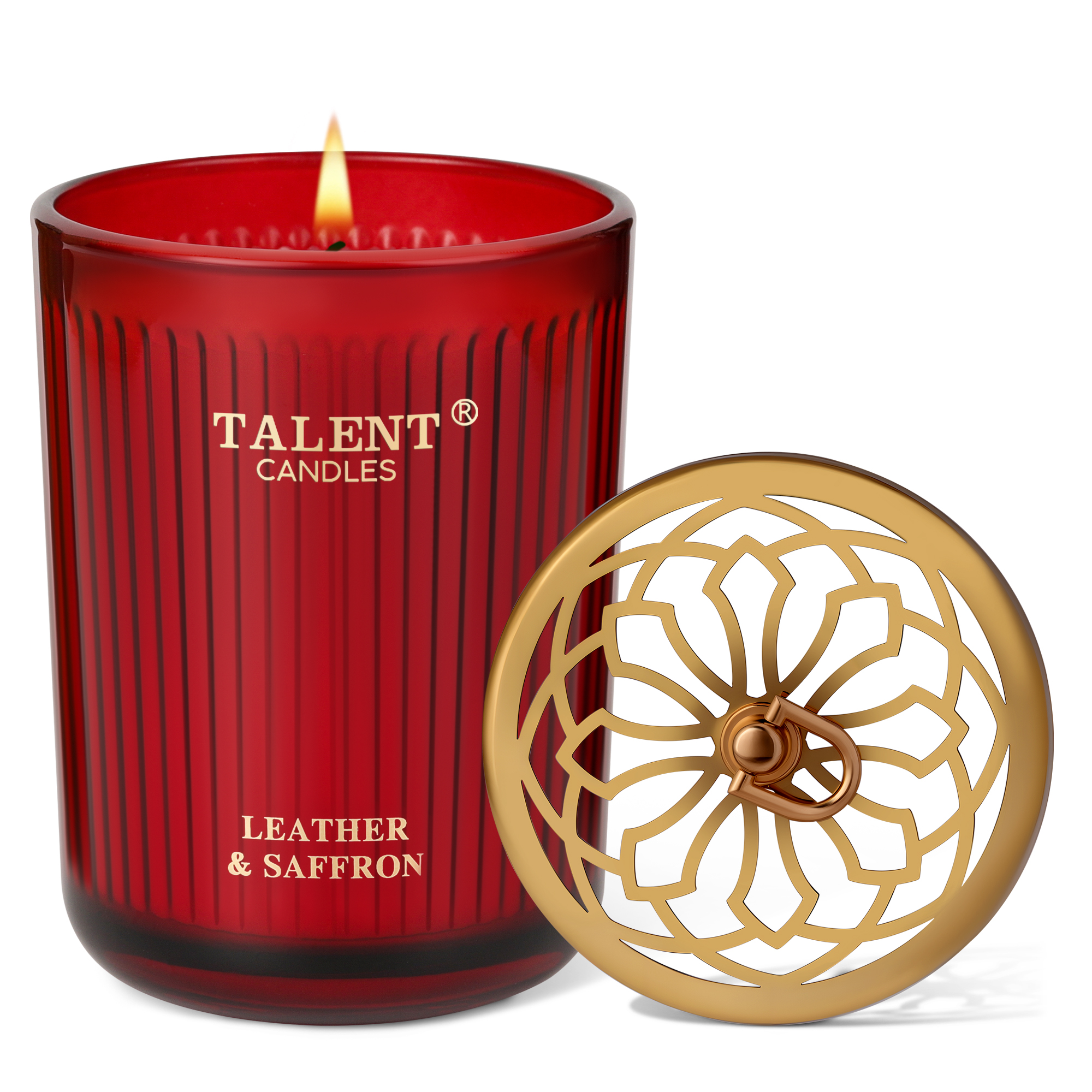 Picture of  Jar Candles for Home Scented - Aromatherapy Candles Gifts for Women & Men - Natural Soy Candle - 8.4oz Traditional Style - Leather & Saffron