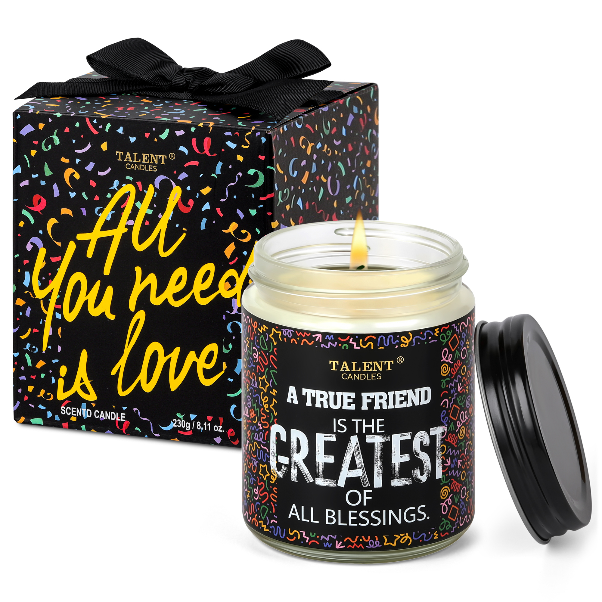Picture of Best Friend Candle | Friend Gifts for Women, Scented Candle Funny Birthday Gifts for Women Men, Christmas Friendship Gifts - Sandalwood & Jasmine Scented Candles Gifts