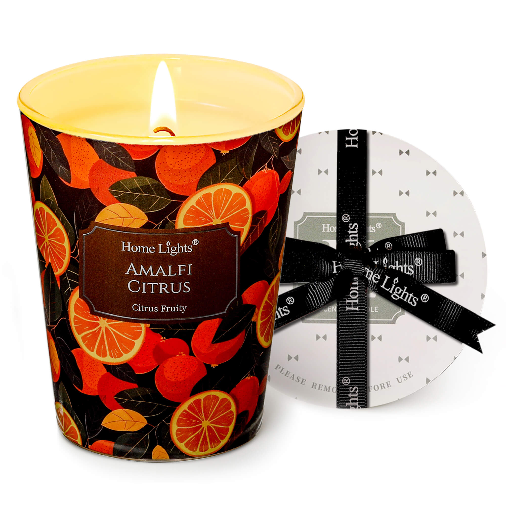 Picture of HomeLights 1-Wick Candles for Home Scented - 6.7oz Soy Wax Blend Candle Long-Lasting Fragrance, Eclectic Mixed Styles Home Decor and Housewarming Gifts, Amalfi Citrus
