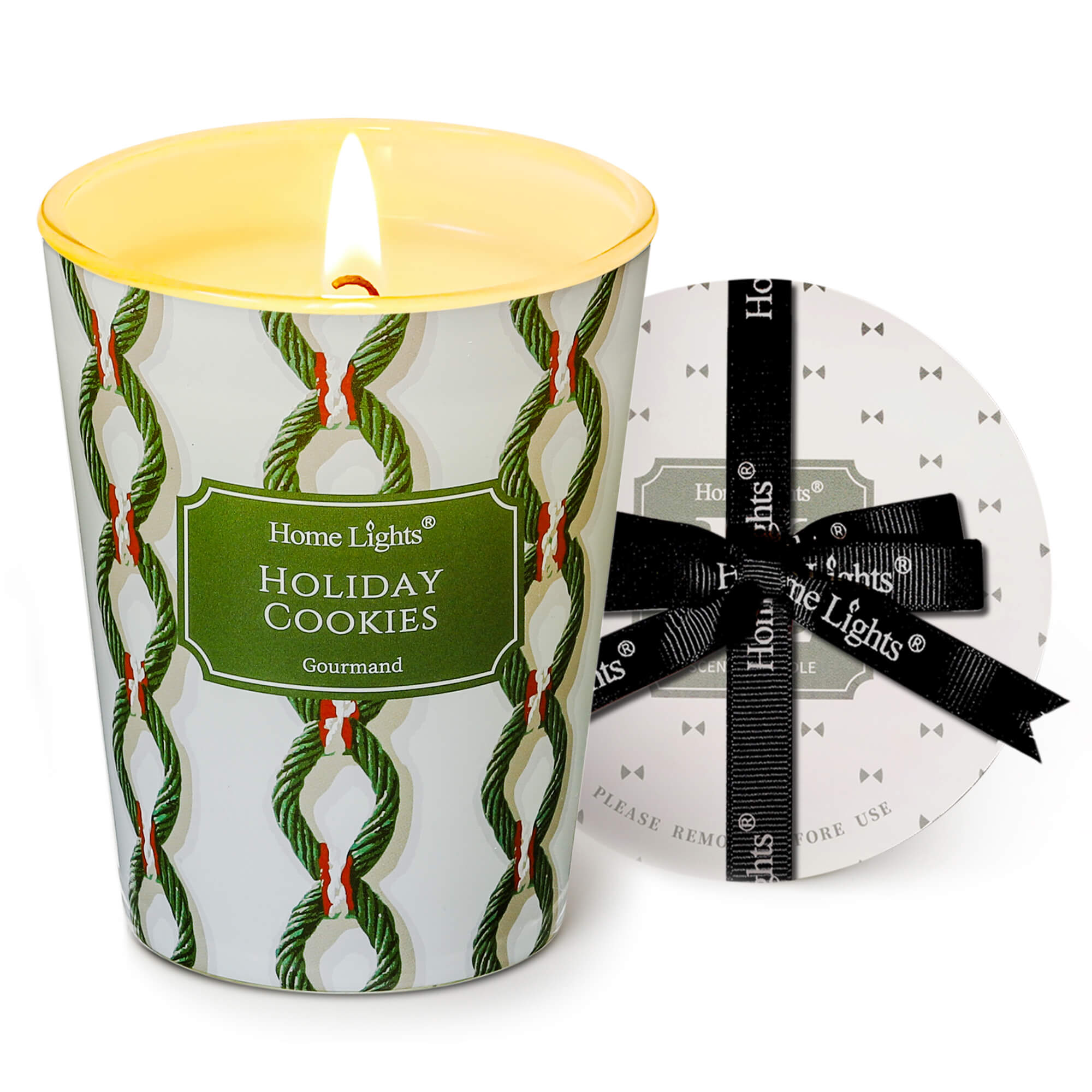 Picture of HomeLights 1-Wick Candles for Home Scented - 6.7oz Soy Wax Blend Candle Long-Lasting Fragrance, Rustic Modern Home Decor and Housewarming Gifts, Holiday Cookies