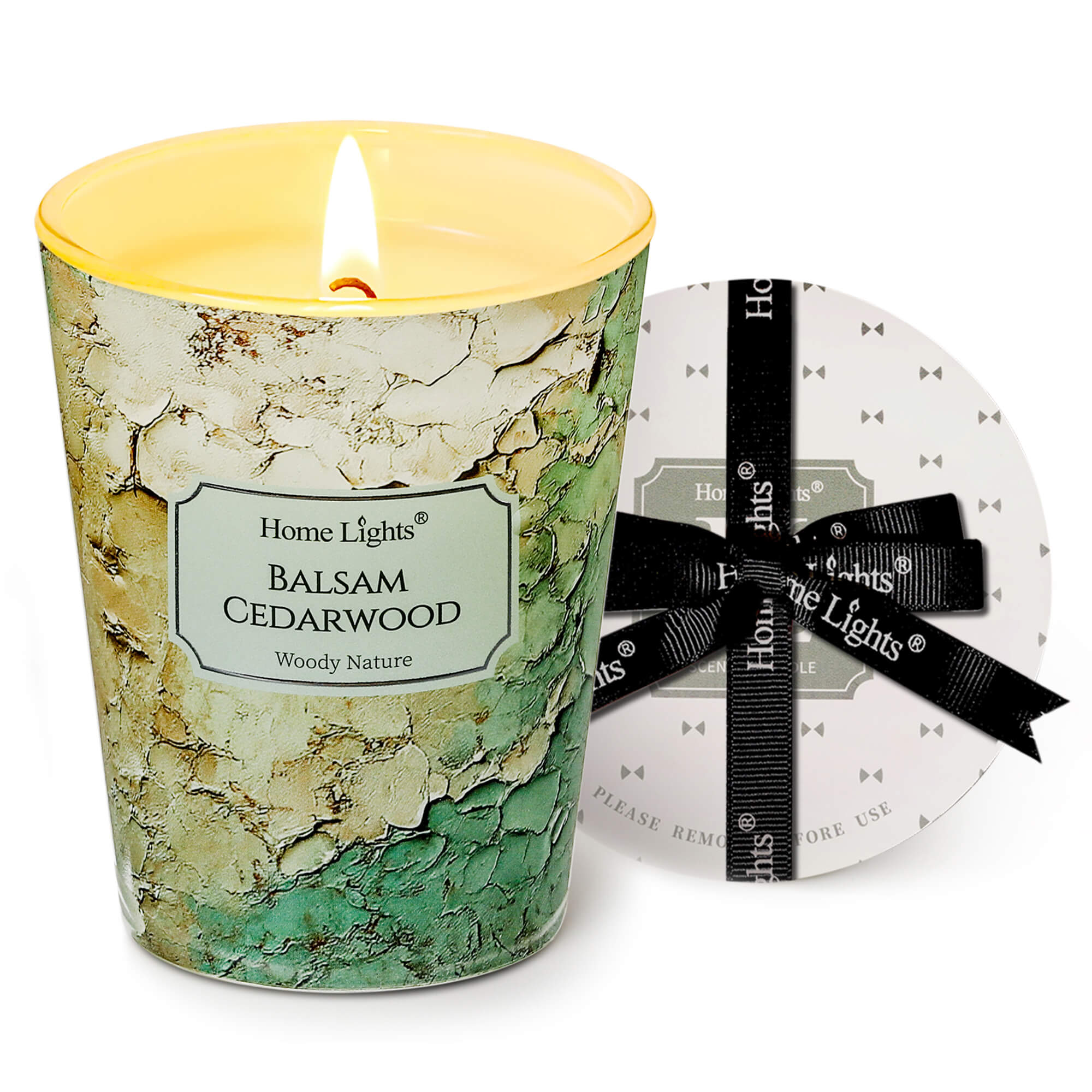 Picture of HomeLights Balsam Cedarwood Scented Candles | 6.7oz Soy Candles Industrial Chic Large Candle Jars | Ideal Candle Gifts for Events, Home Decor Stress, Relief & Relaxation