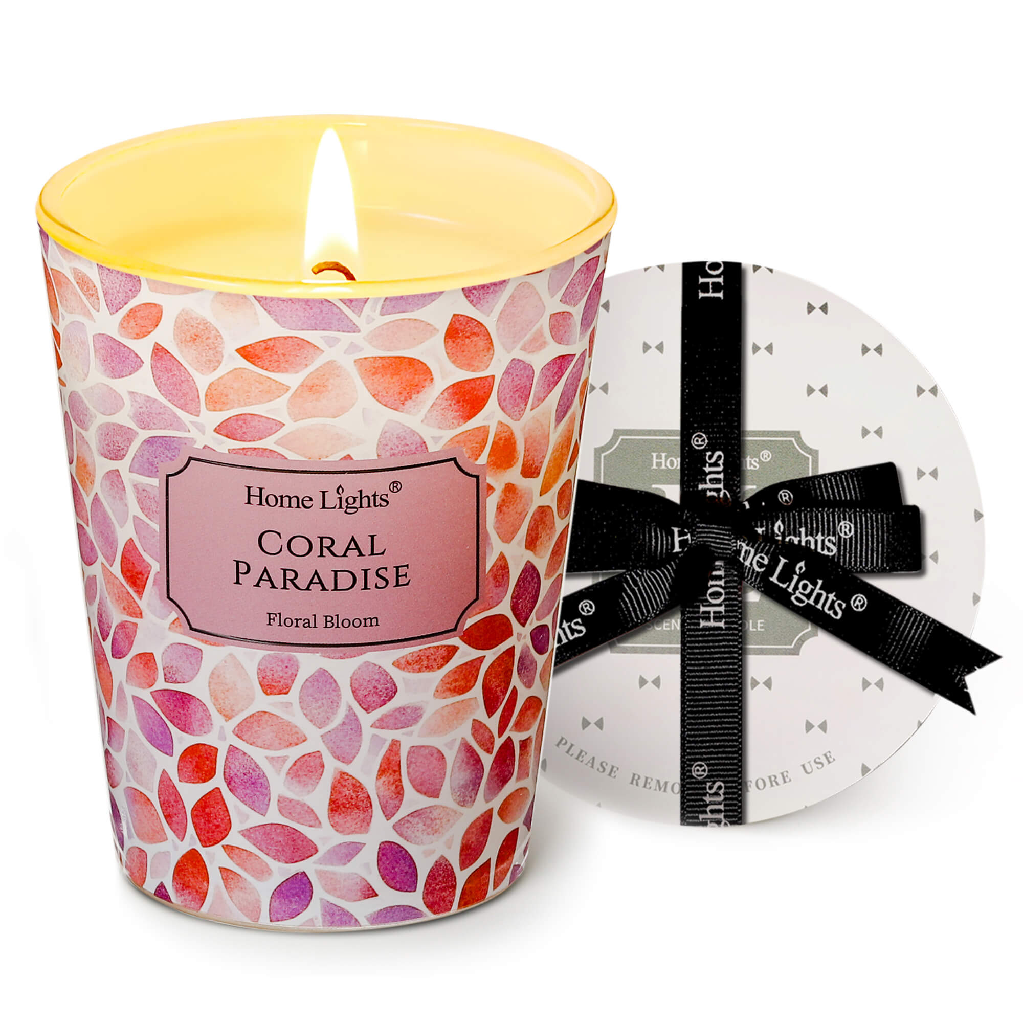 Picture of HomeLights Coral Paradise Scented Candles | 6.7oz Soy Candles Bohemian Natural Textures Large Candle Jars | Ideal Candle Gifts for Events, Home Decor Stress, Relief & Relaxation