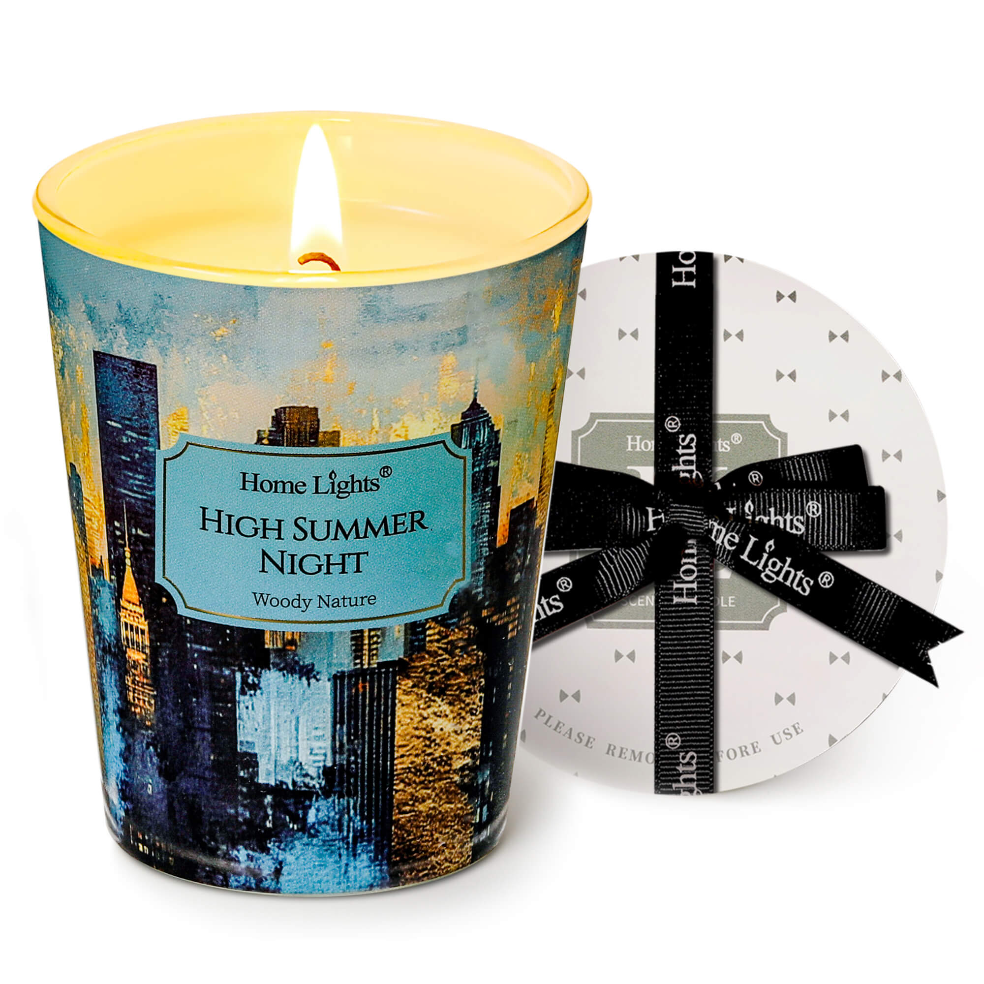 Picture of HomeLights High Summer Night Scented Candles | 6.7oz Soy Candles Industrial Chic Large Candle Jars | Ideal Candle Gifts for Events, Home Decor Stress, Relief & Relaxation