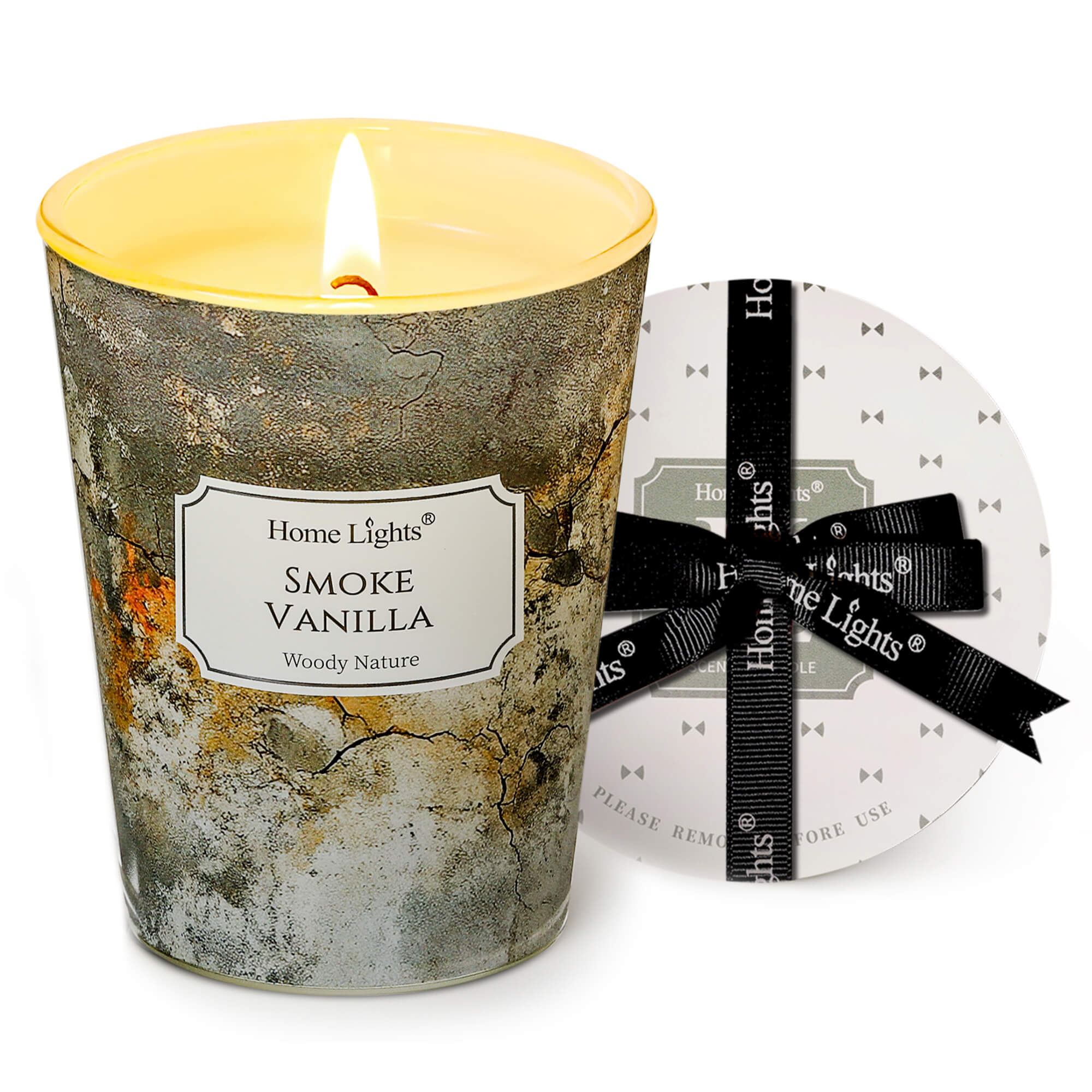 Picture of HomeLights Large jar Candle | 1-Wick Long-Lasting Scented Candles, 6.7oz Natural Soy Wax Candle for Home Scented, Industrial Chic Gifts for Women & Men, Smoke Vanilla