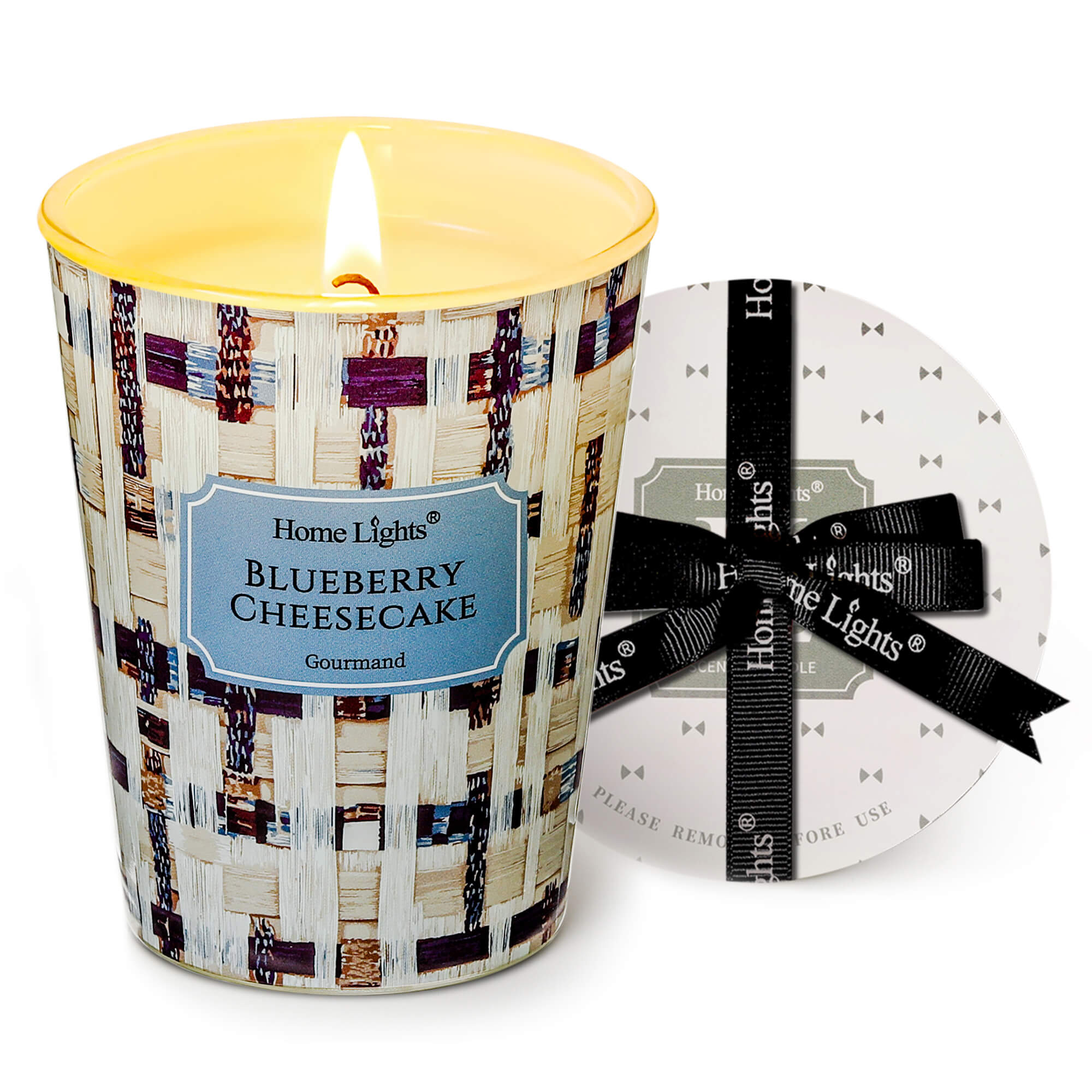 Picture of HomeLights Scented Candles for Women & Men, 6.7oz Candle Jars Aromatherapy Single Wick Candle, Ideal for Rustic Modern Home Decor and Gifts, Blueberry Cheesecake