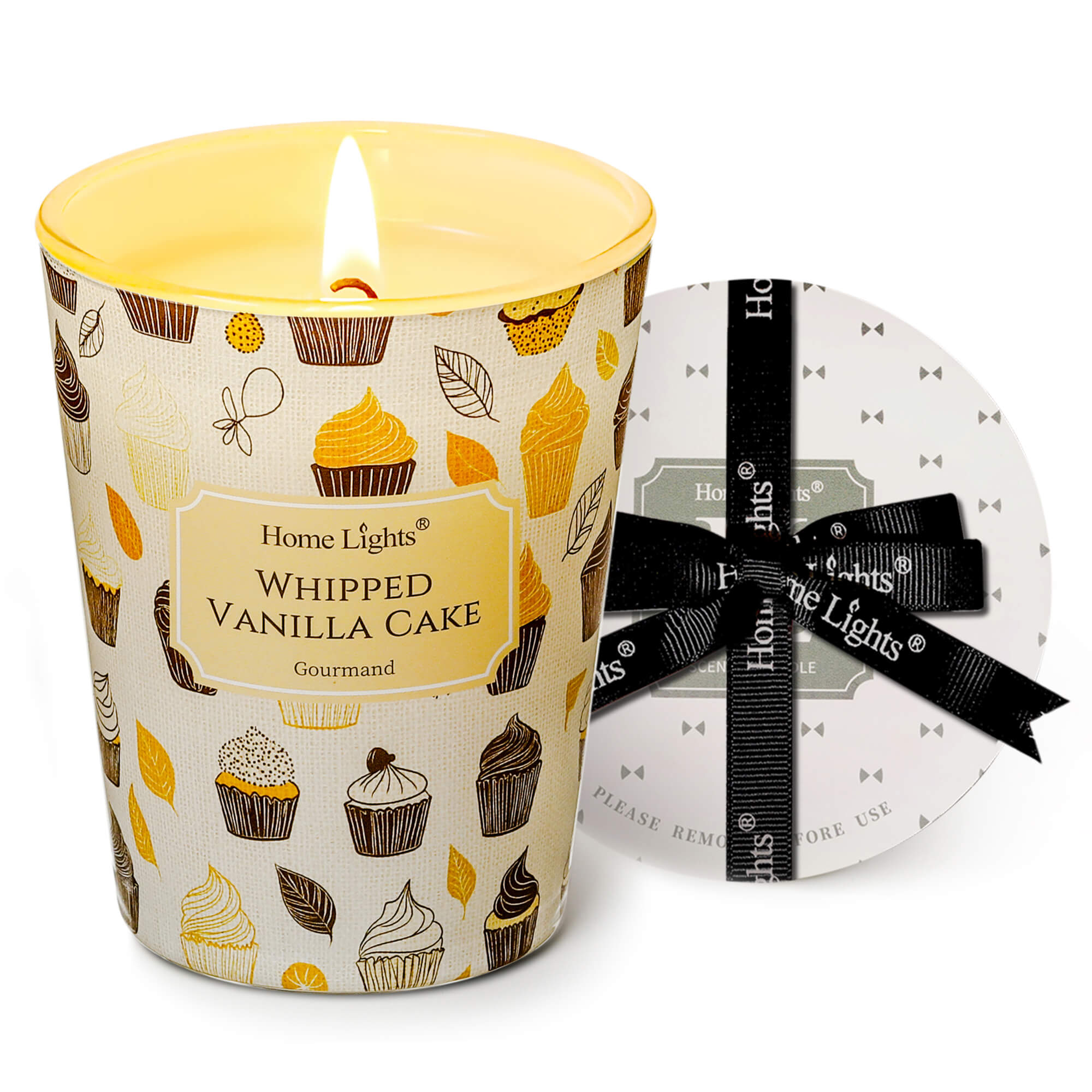 Picture of HomeLights Scented Candles for Women & Men, 6.7oz Candle Jars Aromatherapy Single Wick Candle, Ideal for Rustic Modern Home Decor and Gifts, Whipped Vanilla Cake