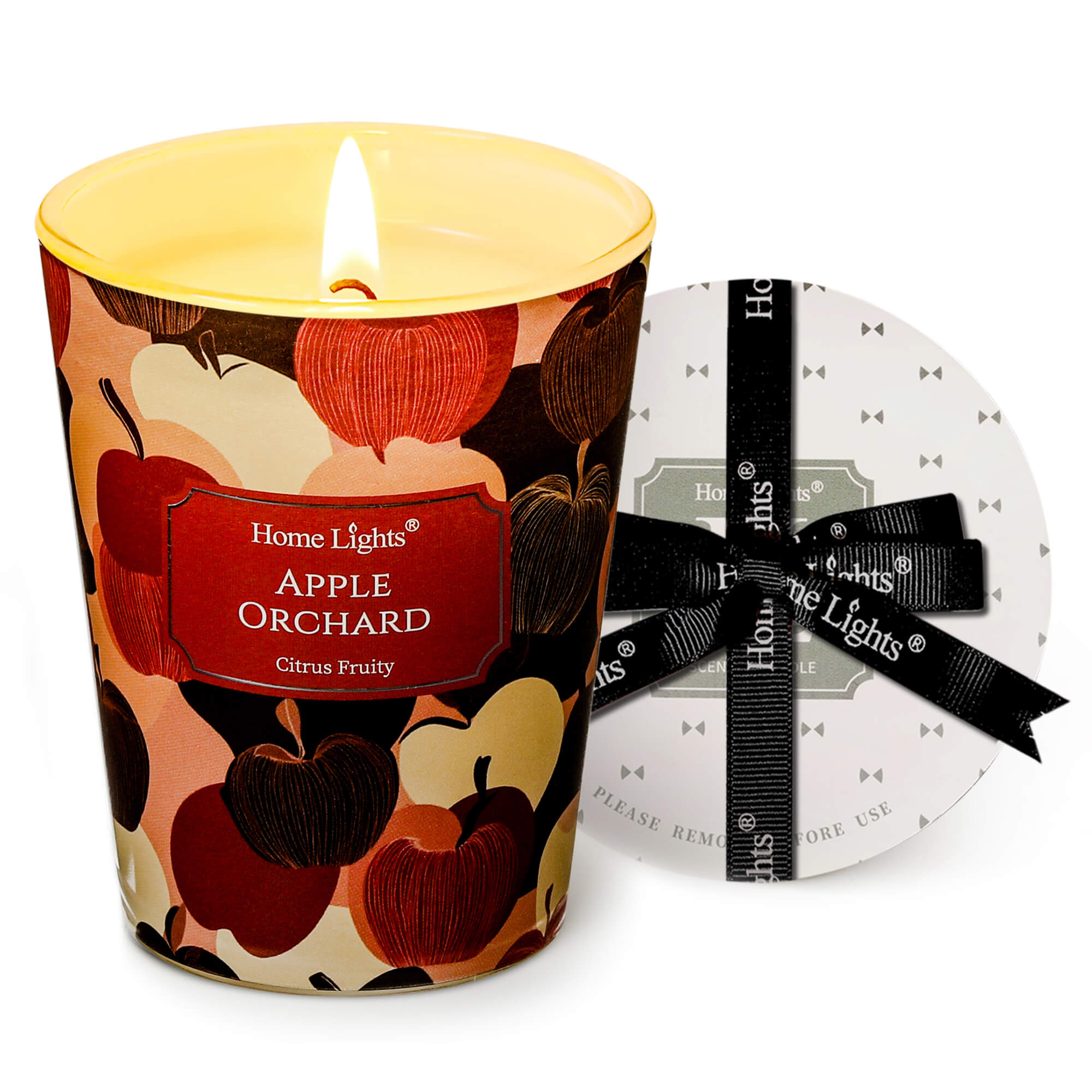 Picture of HomeLights Soy Wax Candles for Home Scented, 1-Wick Candles in Apple Orchard Scented, Aromatherapy Candles Gift for Parties, Relaxing, Eclectic Mixed Styles, 6.7oz