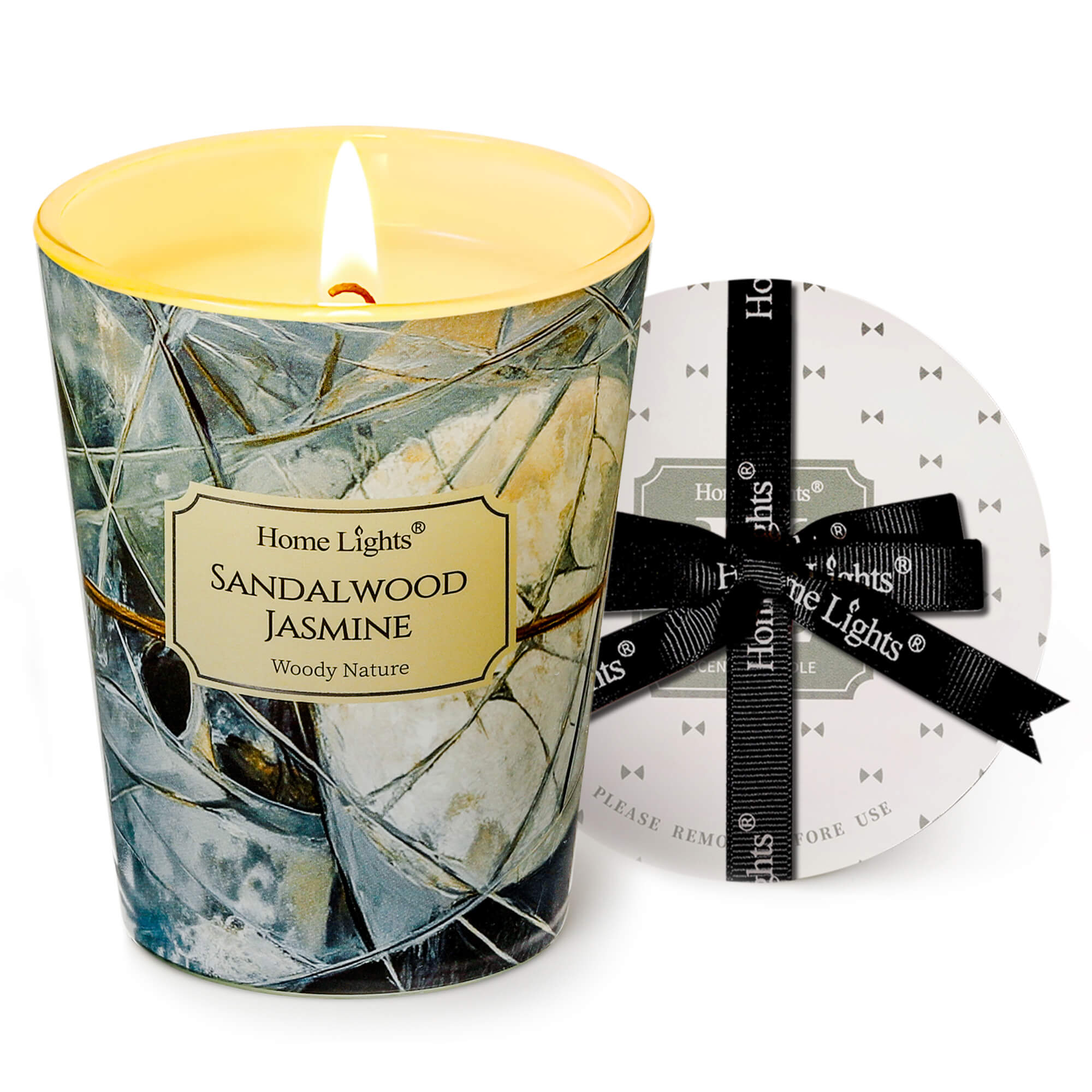 Picture of HomeLights Soy Wax Candles for Home Scented, 1-Wick Candles in Sandalwood Jasmine Scented, Industrial Chic Aromatherapy Candles Gift for Parties, Relaxing, 6.7oz