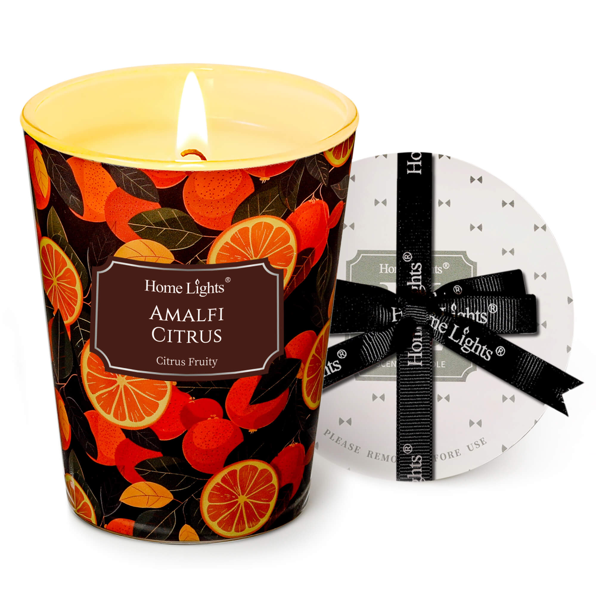 Picture of HomeLights 1-Wick Candles for Home Scented - 6.7oz Soy Wax Blend Candle Long-Lasting Fragrance, Eclectic Mixed Styles Home Decor and Housewarming Gifts, Amalfi Citrus