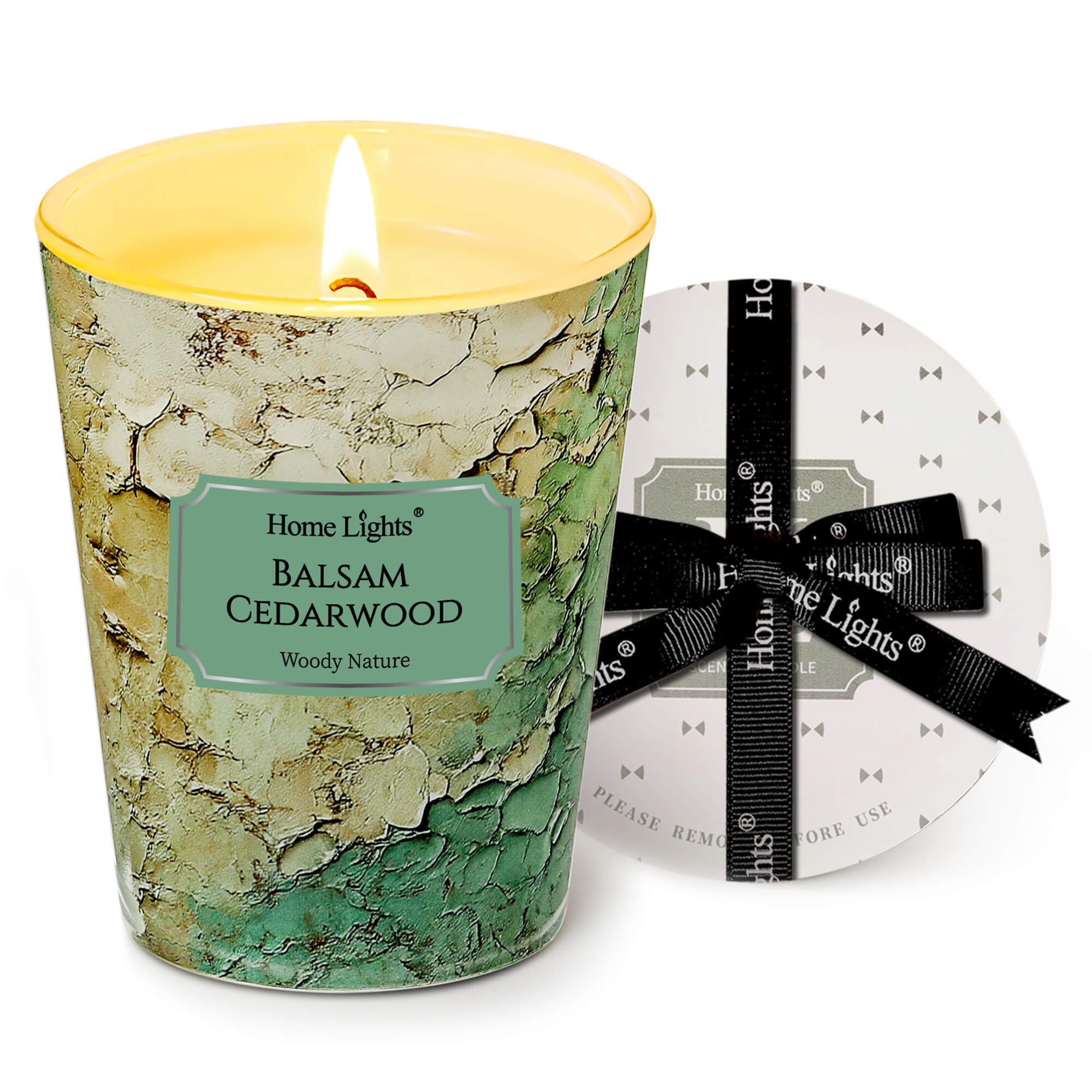 Picture of HomeLights Balsam Cedarwood Scented Candles | 6.7oz Soy Candles Industrial Chic Large Candle Jars | Ideal Candle Gifts for Events, Home Decor Stress, Relief & Relaxation