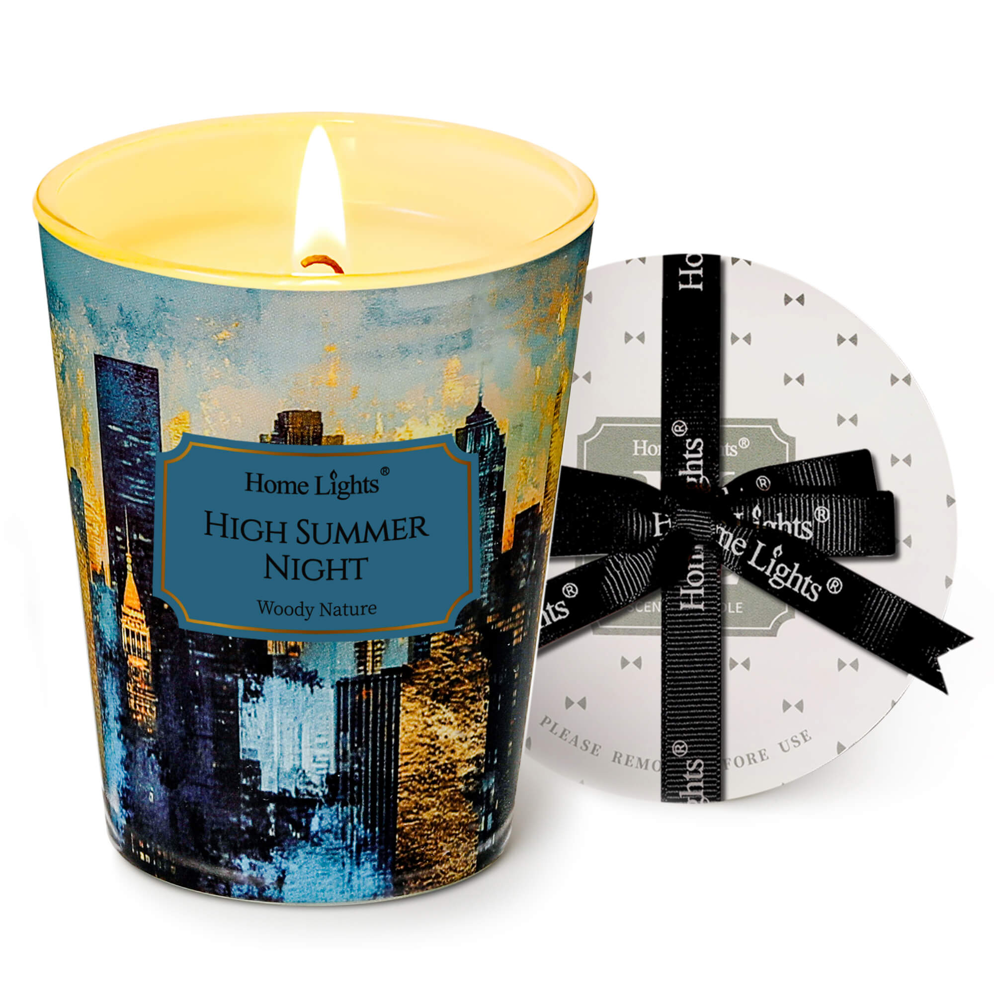 Picture of HomeLights High Summer Night Scented Candles | 6.7oz Soy Candles Industrial Chic Large Candle Jars | Ideal Candle Gifts for Events, Home Decor Stress, Relief & Relaxation