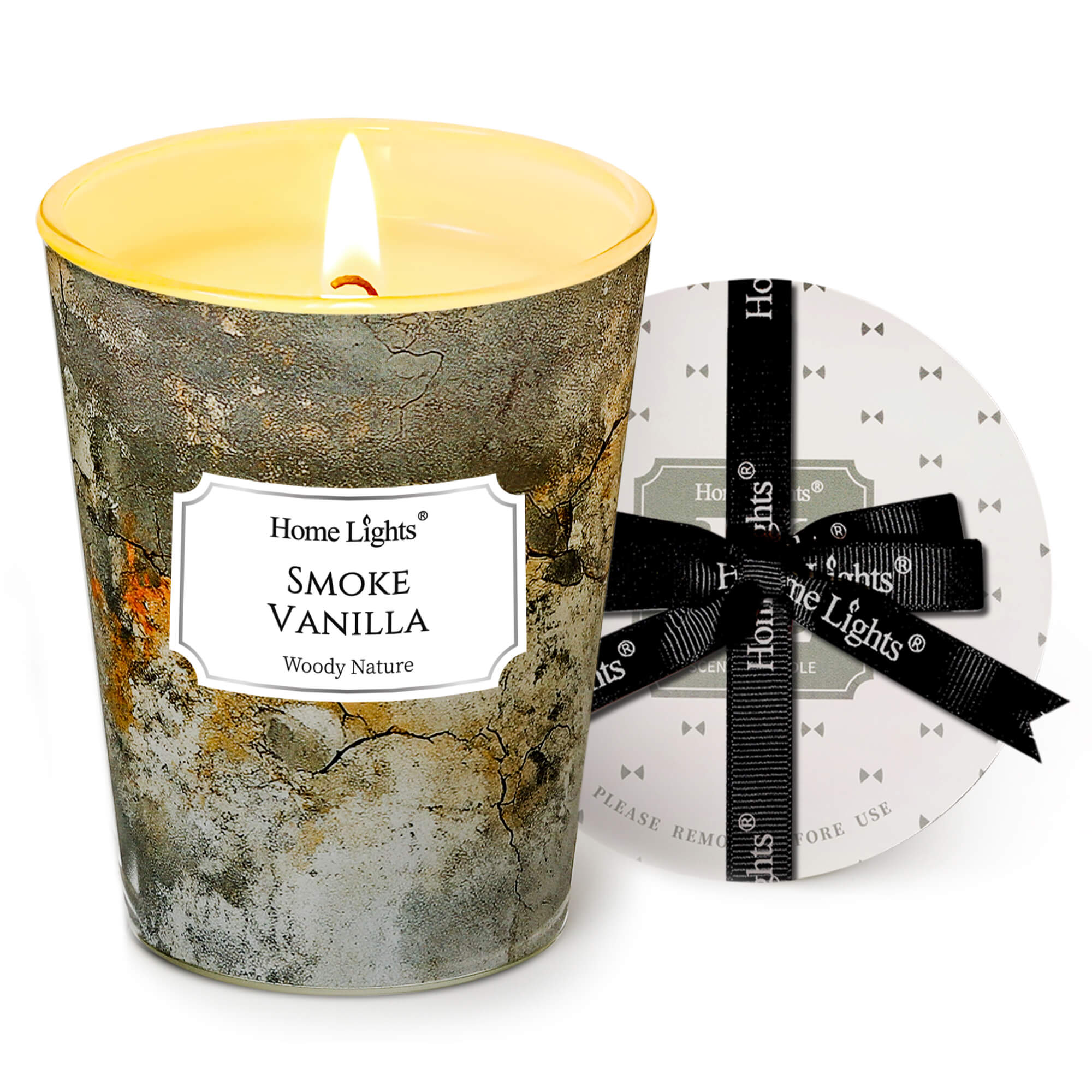 Picture of HomeLights Large jar Candle | 1-Wick Long-Lasting Scented Candles, 6.7oz Natural Soy Wax Candle for Home Scented, Industrial Chic Gifts for Women & Men, Smoke Vanilla
