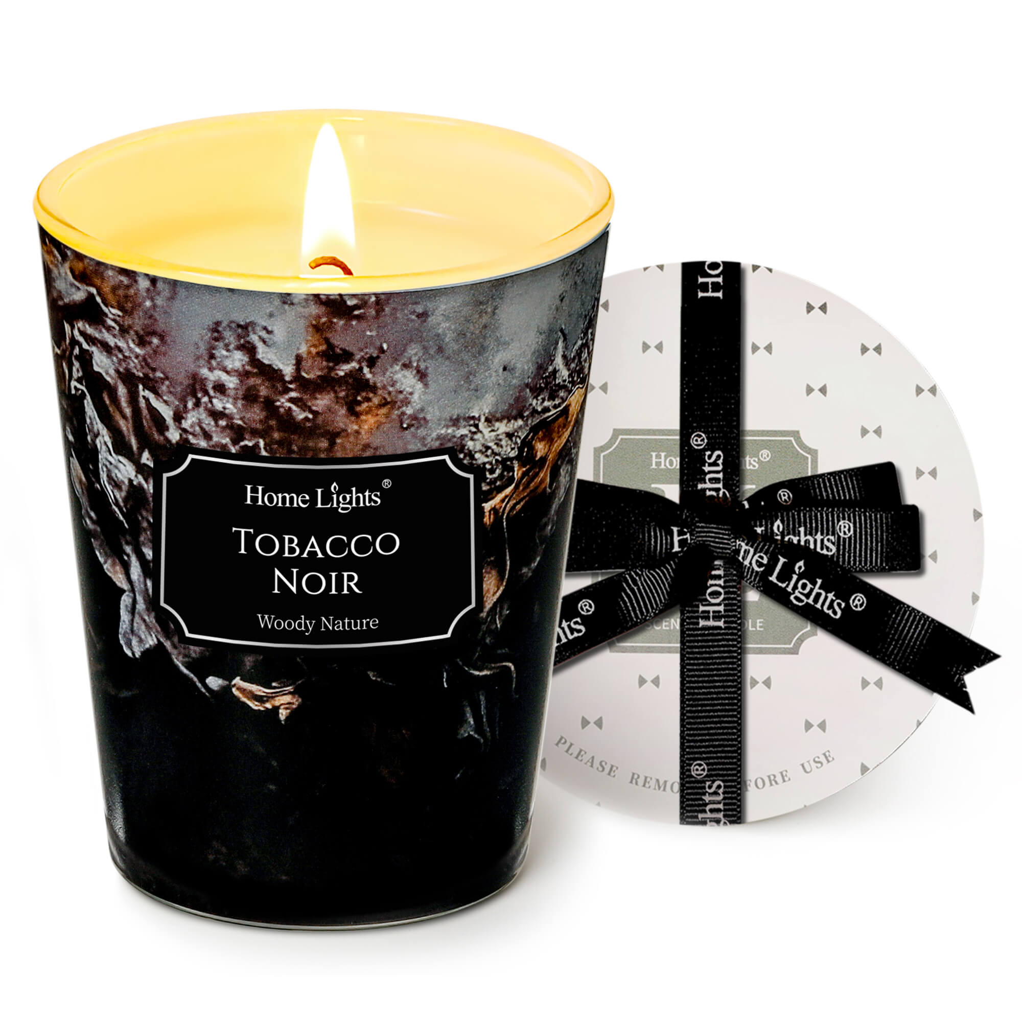 Picture of HomeLights Scented Candles for Women & Men, 6.7oz Candle Jars Aromatherapy Single Wick Candle, Ideal for Industrial Chic Home Decor and Gifts, Tobacco Noir