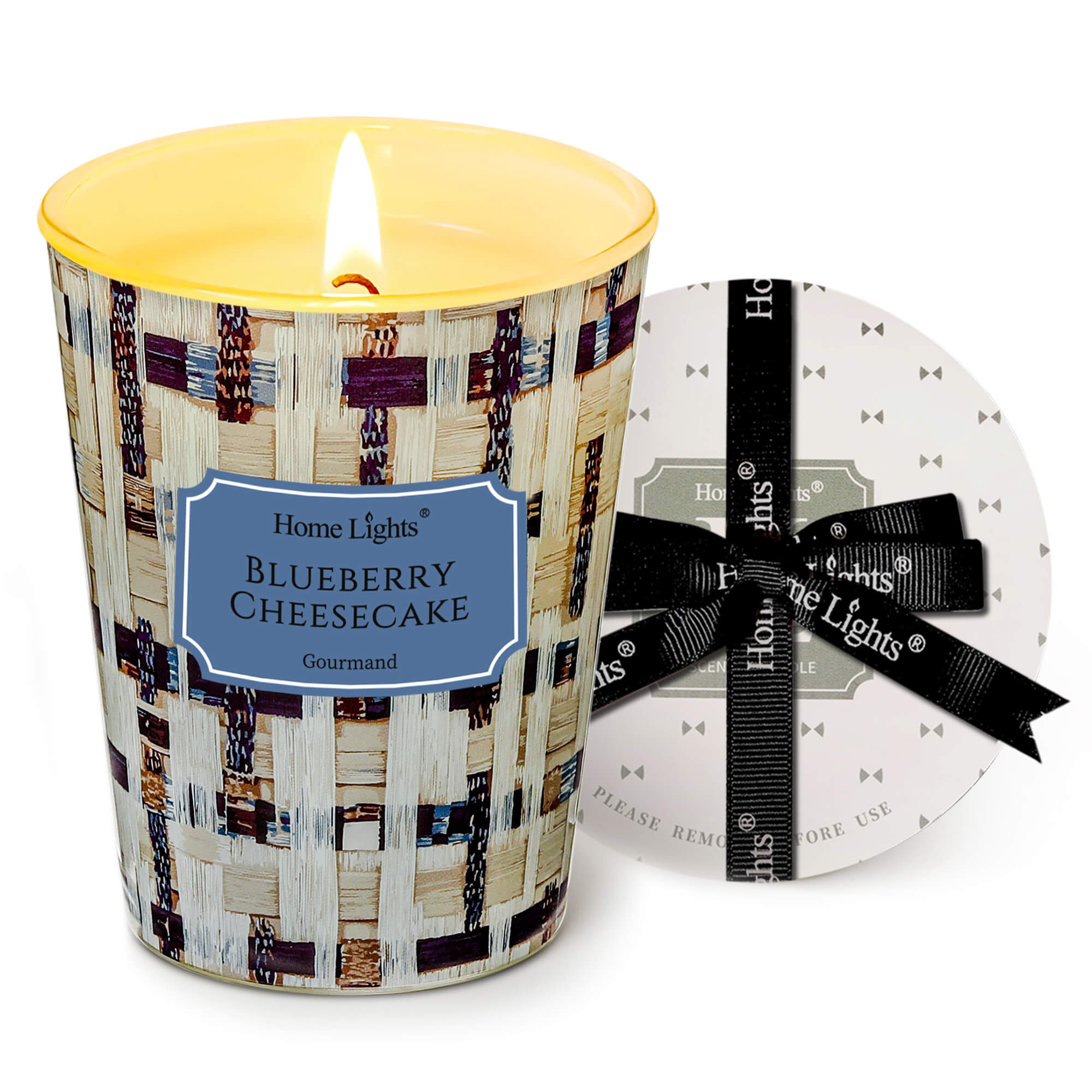 Picture of HomeLights Scented Candles for Women & Men, 6.7oz Candle Jars Aromatherapy Single Wick Candle, Ideal for Rustic Modern Home Decor and Gifts, Blueberry Cheesecake