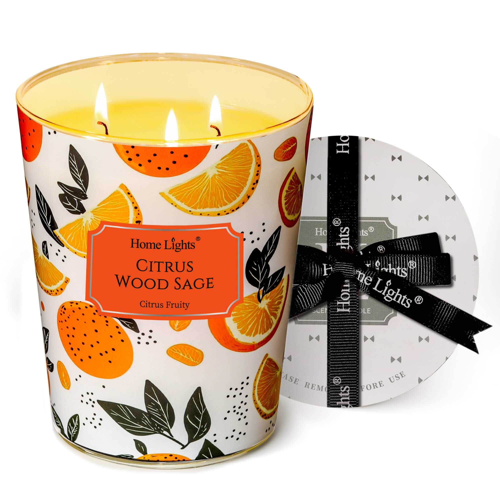 Picture of Citrus Wood Sage | HomeLights 3-Wick- 34oz Soy Wax Long-Lastin Scented Candles